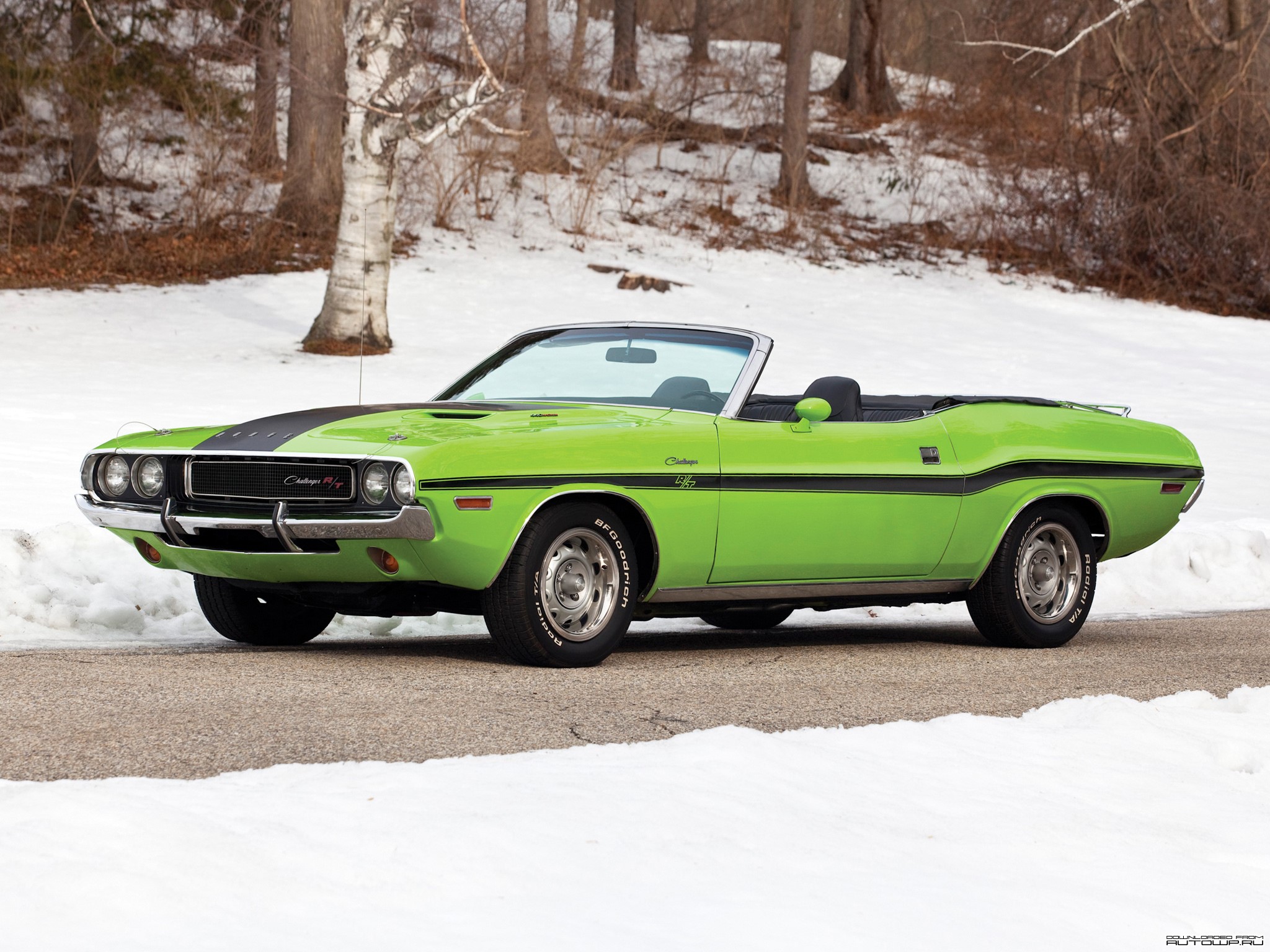1970 Dodge Challenger R/T Convertible in Snow HD Wallpaper