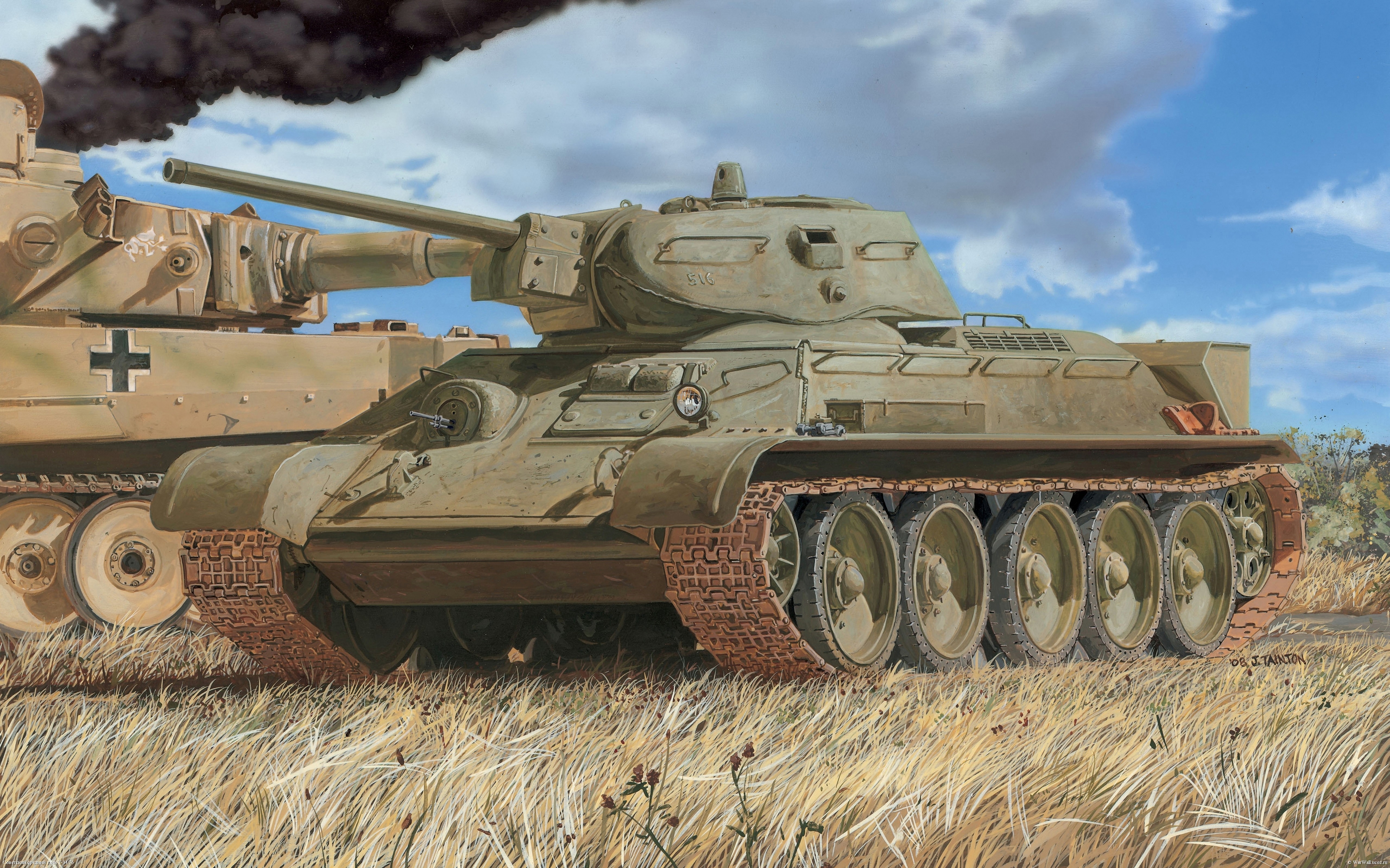 Painting Art of Tanks HD Wallpaper