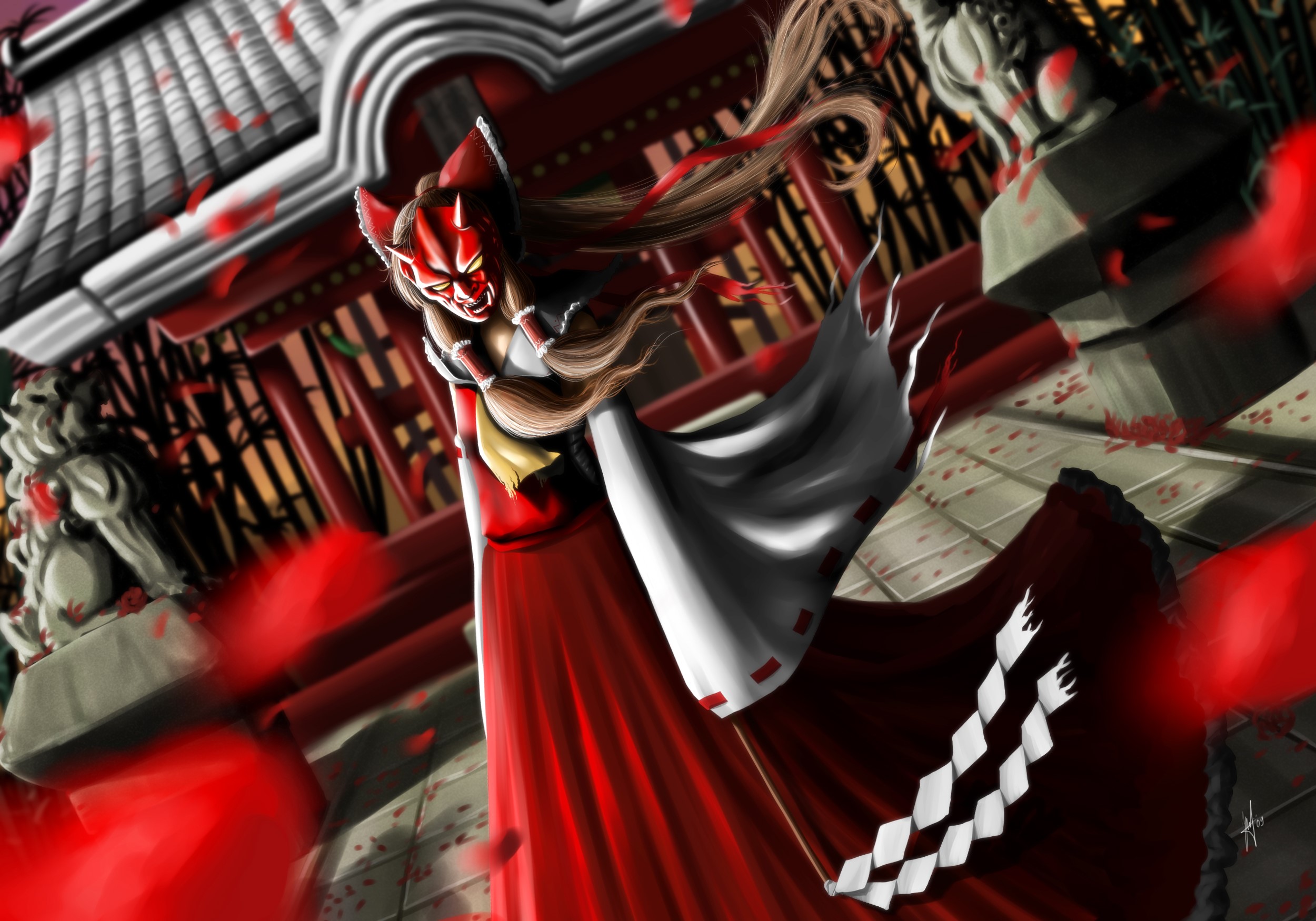 Reimu Hakurei from Touhou Project HD Wallpaper