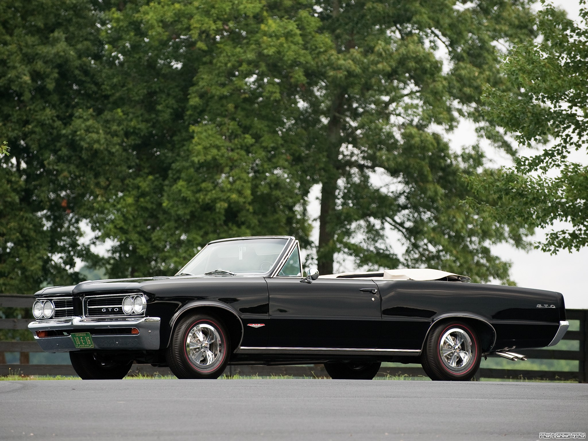 Black 1964 Pontiac GTO Convertible HD Wallpaper