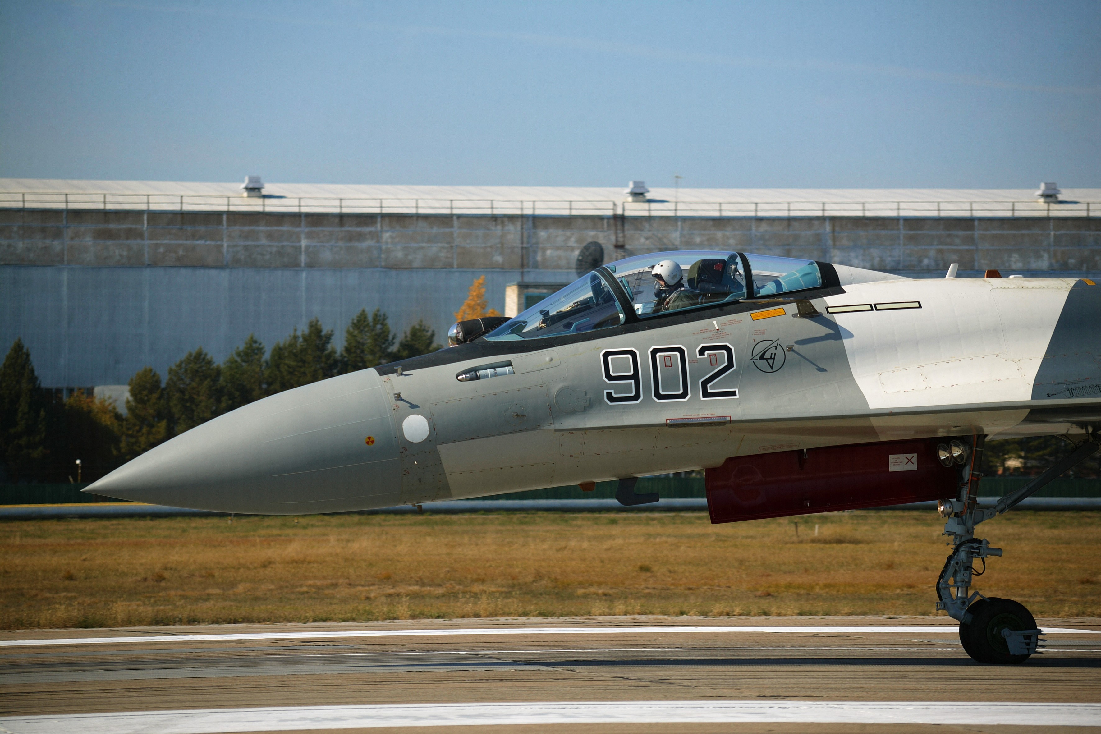 Sukhoi Su-35 Fighter Jet with Pilot HD Wallpaper