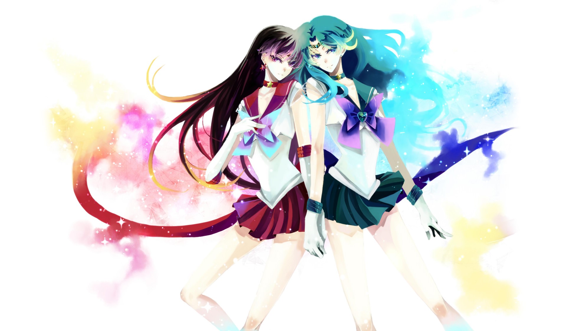 Sailor Mars and Sailor Neptune from Sailor Moon HD Wallpaper