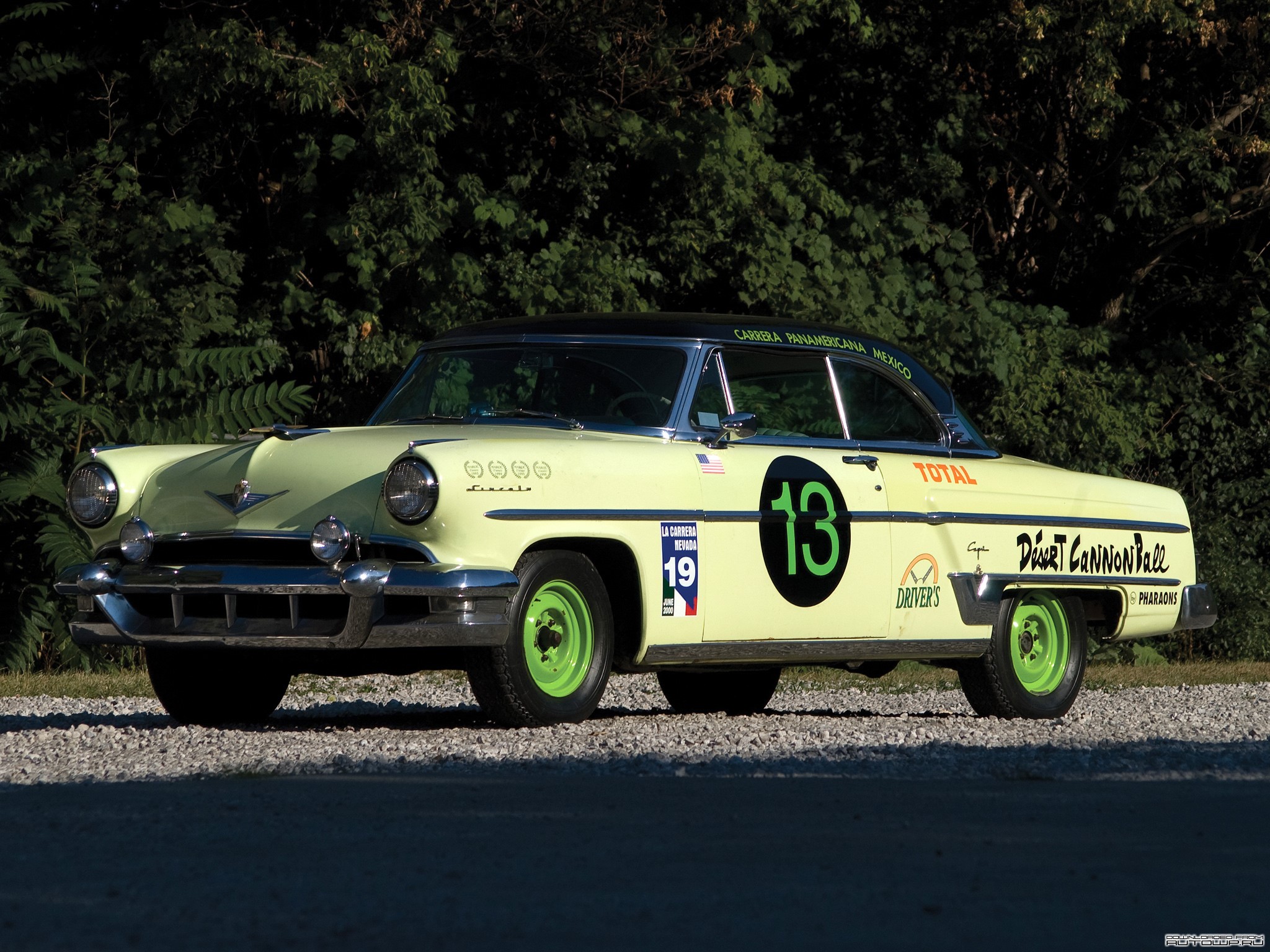 1954 Lincoln Capri Panamericana Mexico Race Car HD Wallpaper