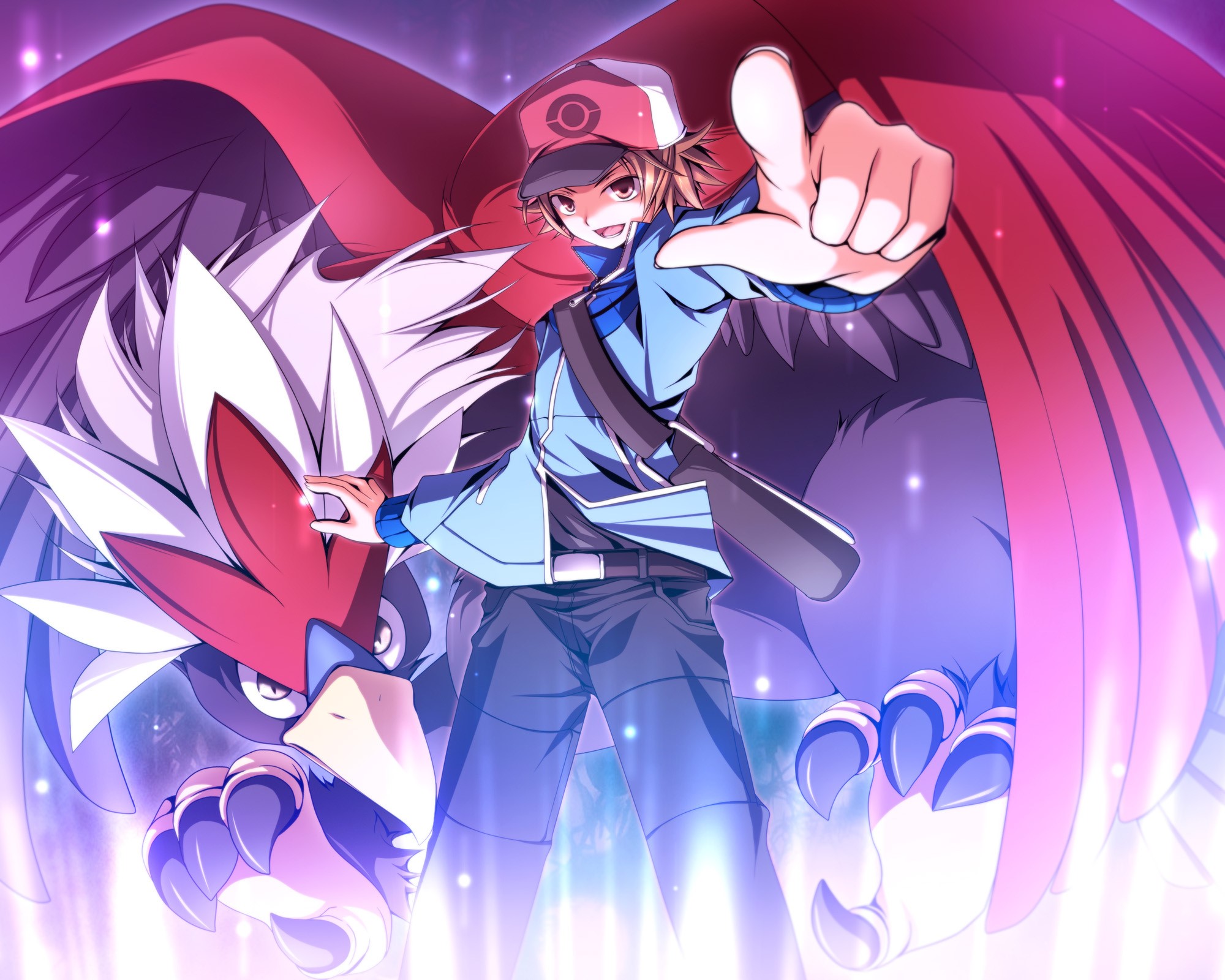 Young man with a bird Pokemon HD Wallpaper