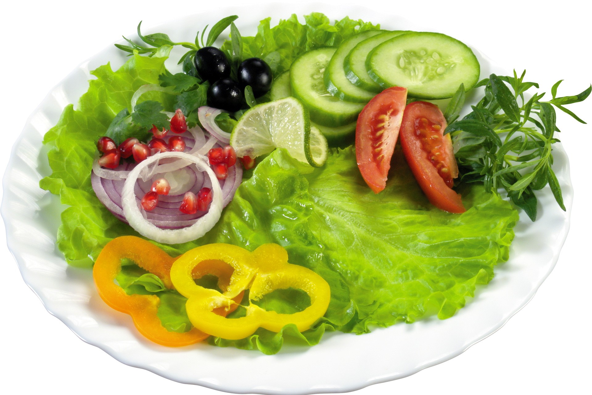 Salad with vegetables and olives HD Wallpaper