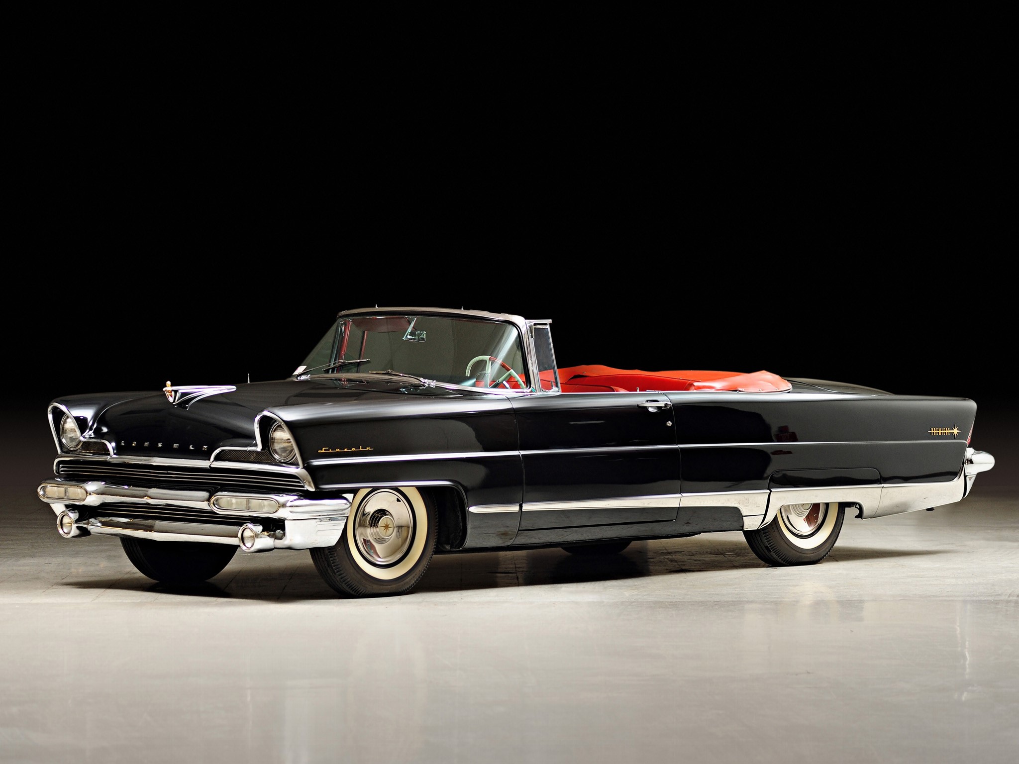 1956 Lincoln Premiere Convertible HD Wallpaper