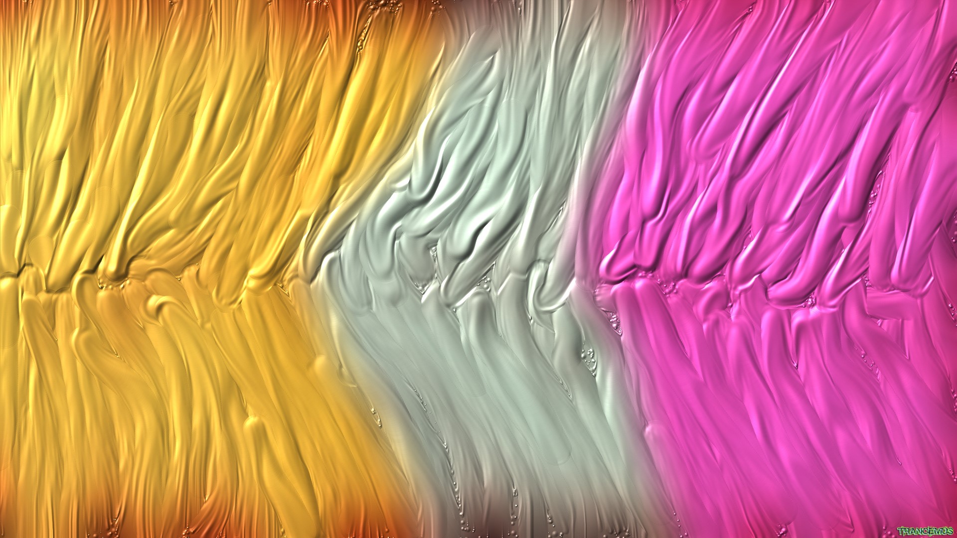 Abstract textured paint strokes in yellow, white, and pink HD Wallpaper