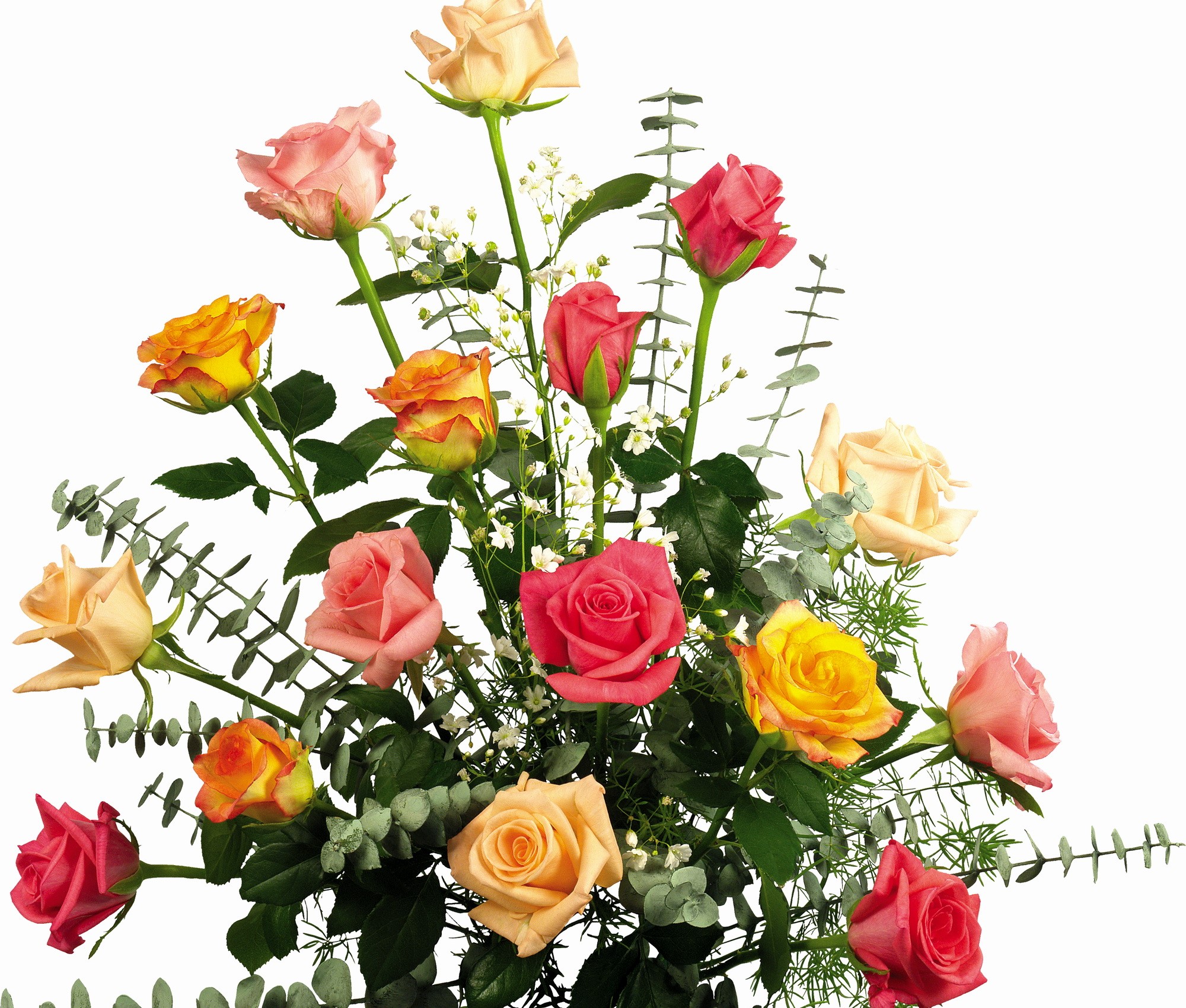 Bouquet of assorted roses HD Wallpaper