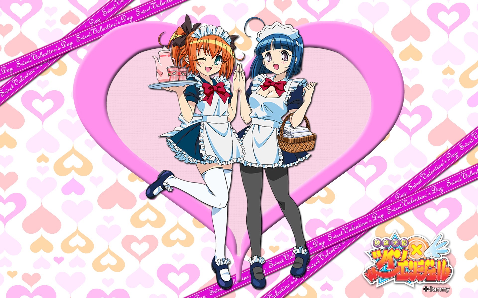 Kaitou Tenshi Twin Angel Maid Girls HD Wallpaper