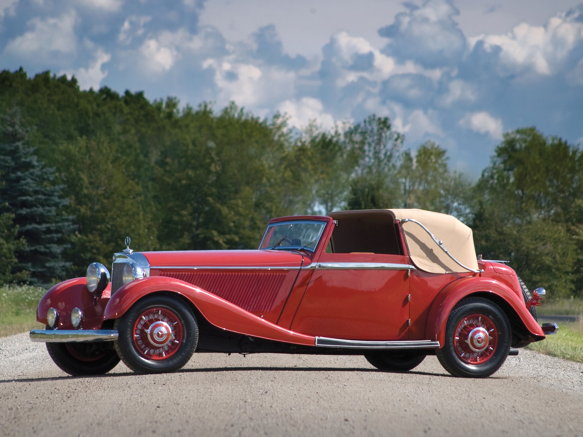 1936 Mercedes-Benz 500K Drophead Coupe by Corsica HD Wallpaper
