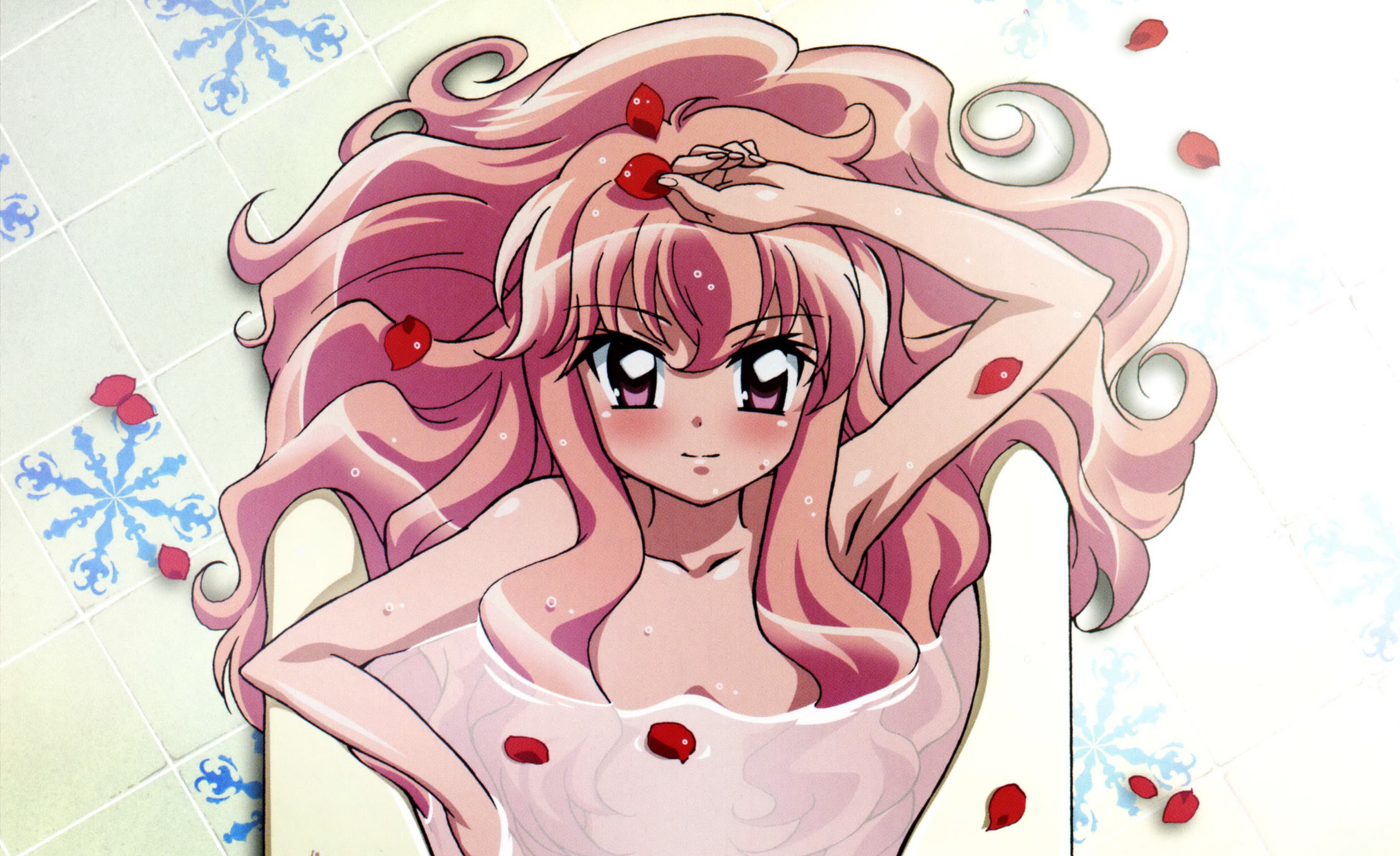 Louise Françoise Le Blanc De La Vallière from Zero no Tsukaima in a bath HD Wallpaper