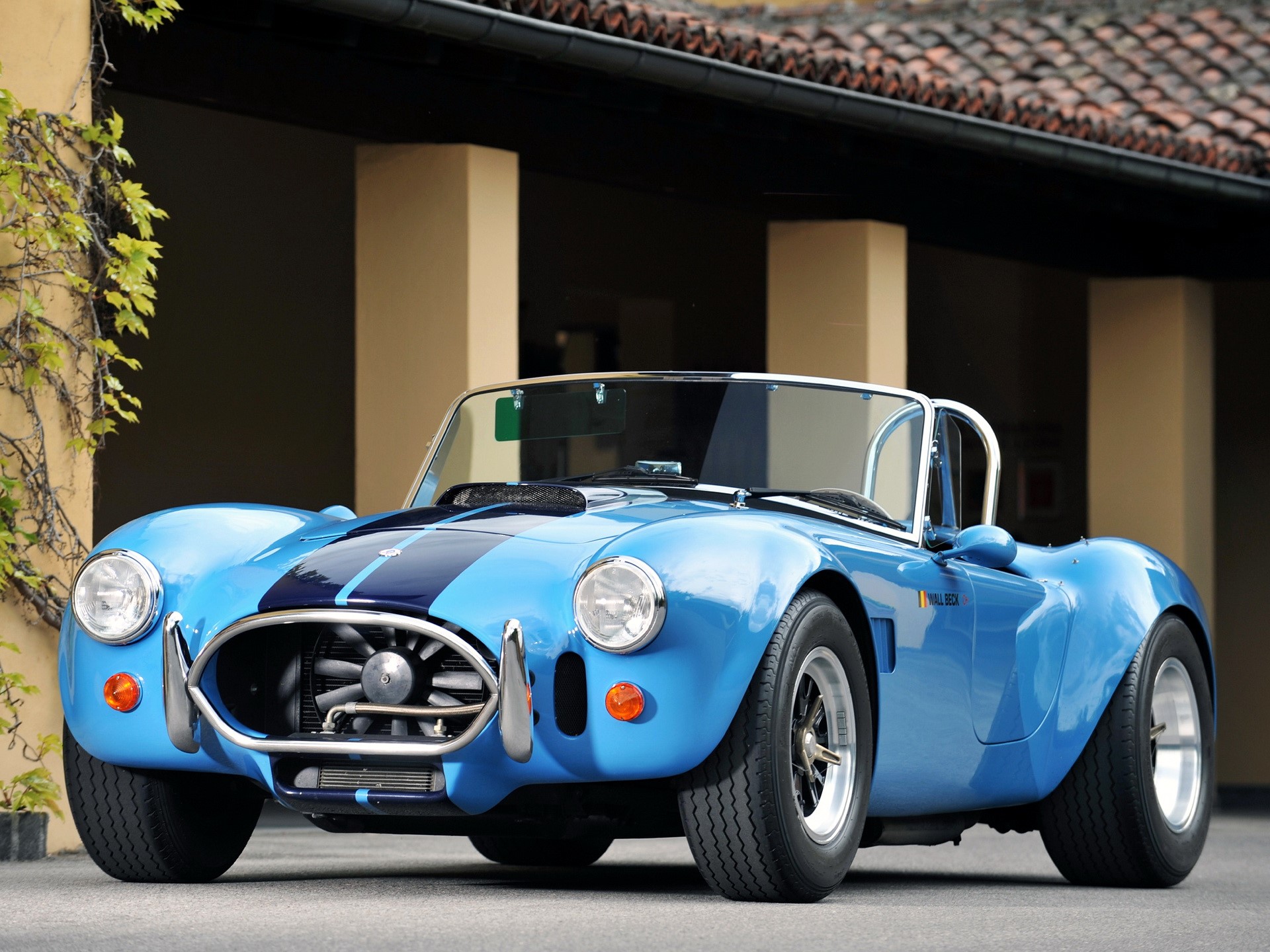 Blue Cobra Roadster with Dark Stripes HD Wallpaper