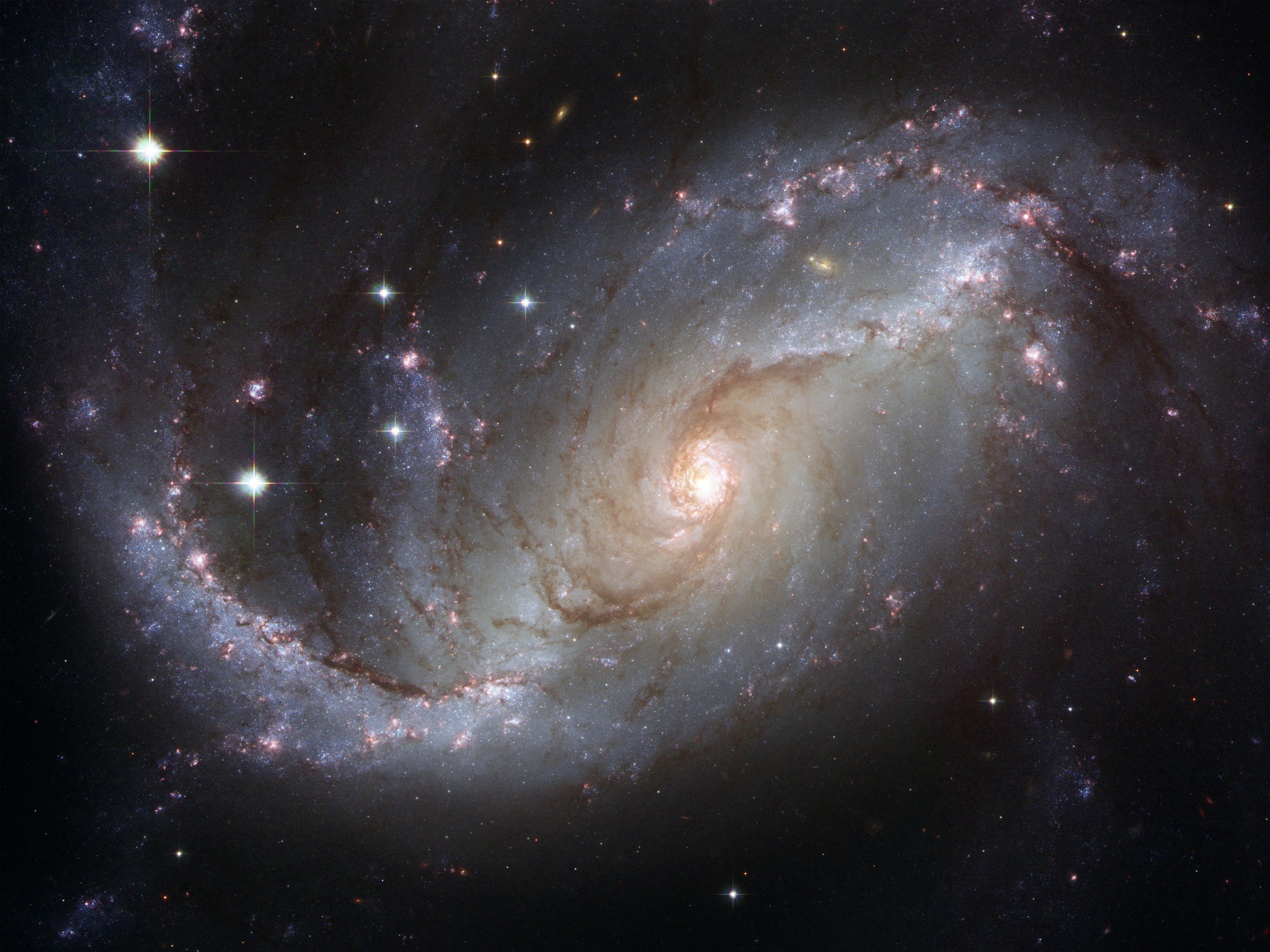 Spiral Galaxy with Nebulae and Stars HD Wallpaper