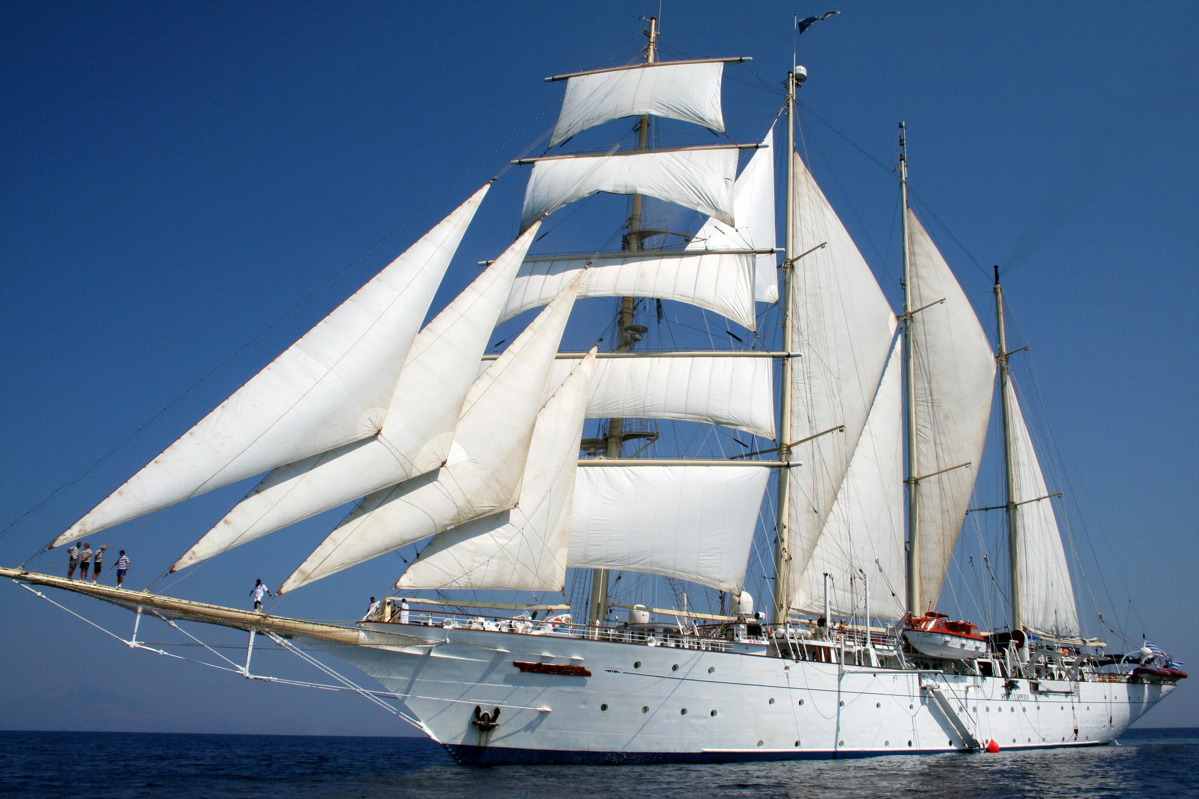 Star Clippers sailing ship on the sea HD Wallpaper