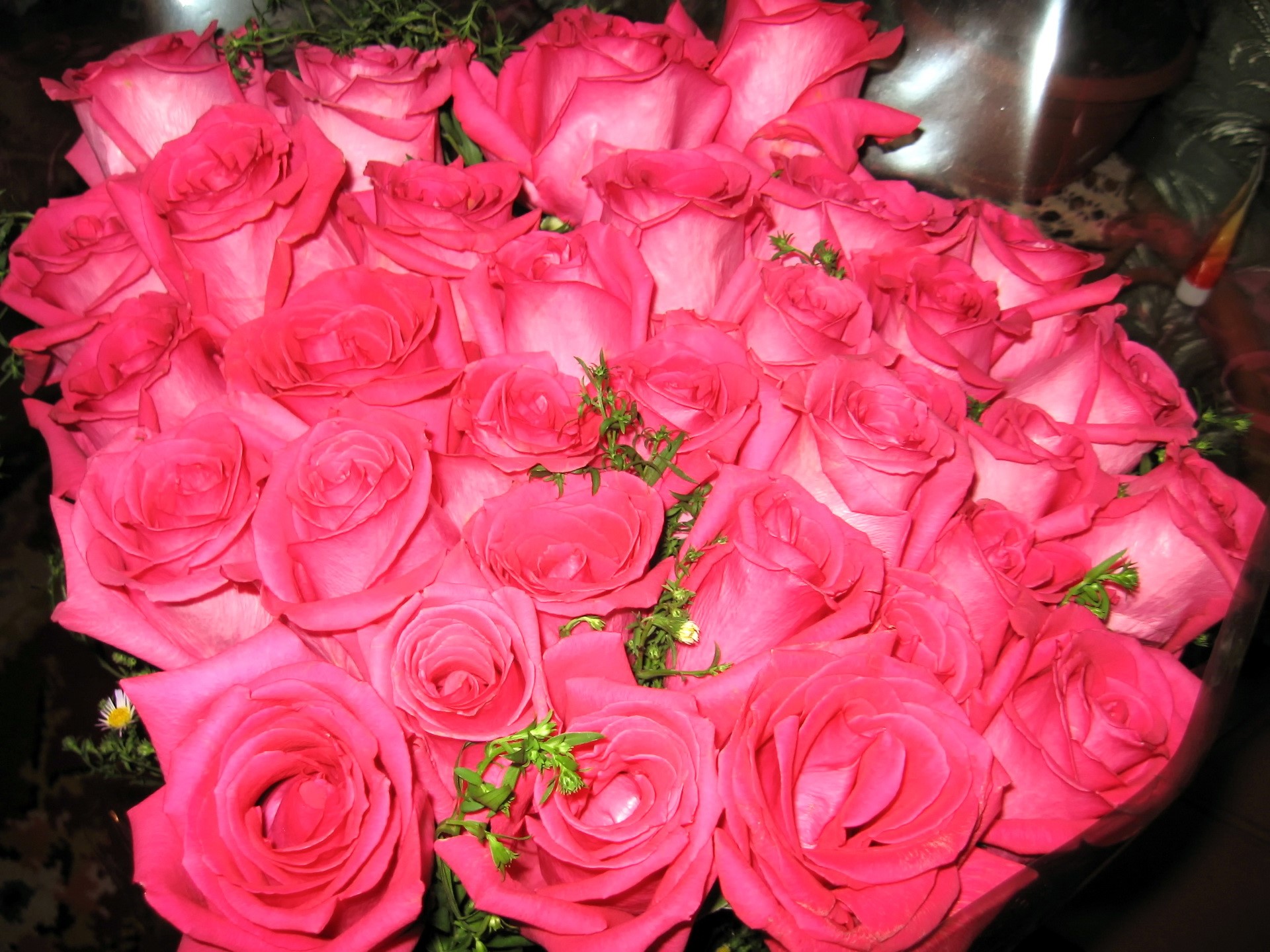 A large bouquet of pink roses HD Wallpaper