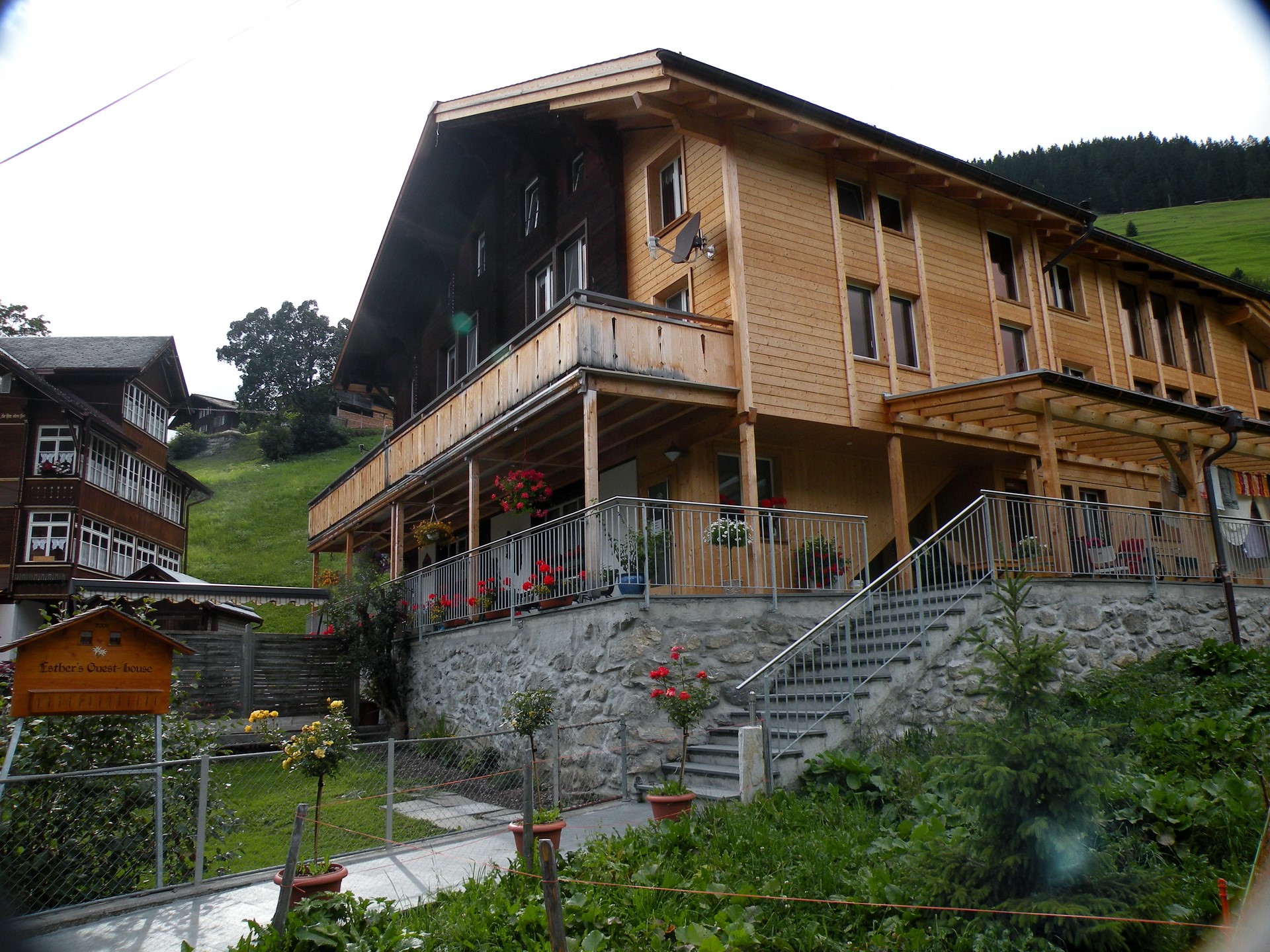 Wooden buildings in Gimmelwald, Switzerland HD Wallpaper