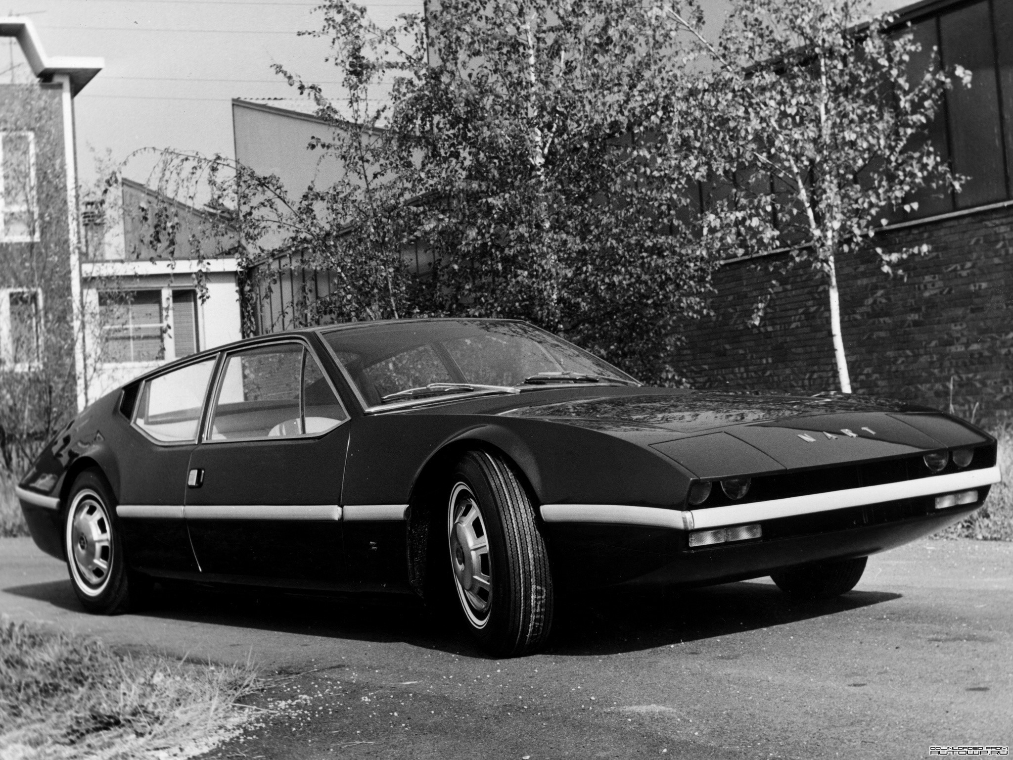 Black Bertone Runabout concept car HD Wallpaper