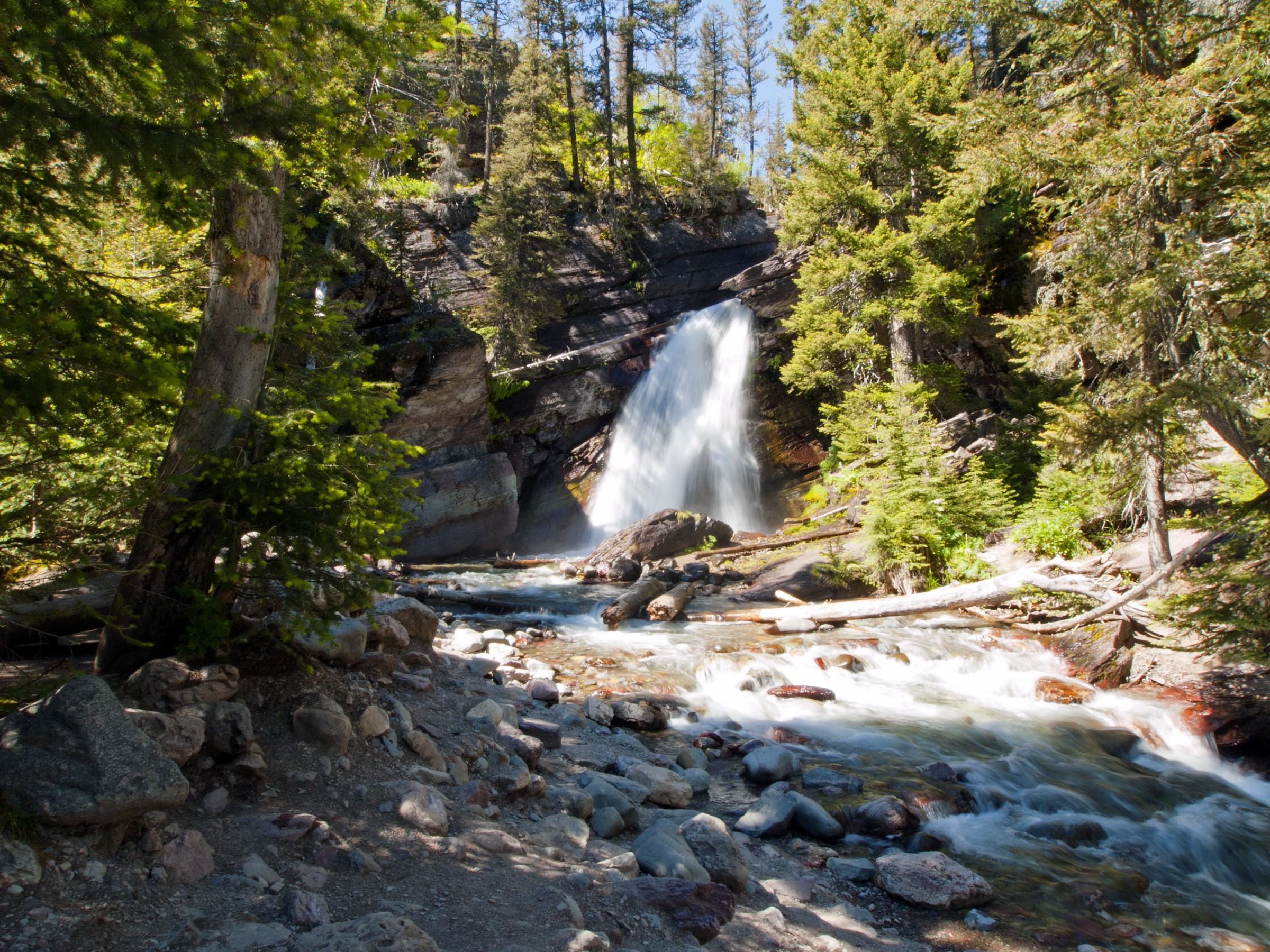 Baring Falls in Glacier National Park HD Wallpaper
