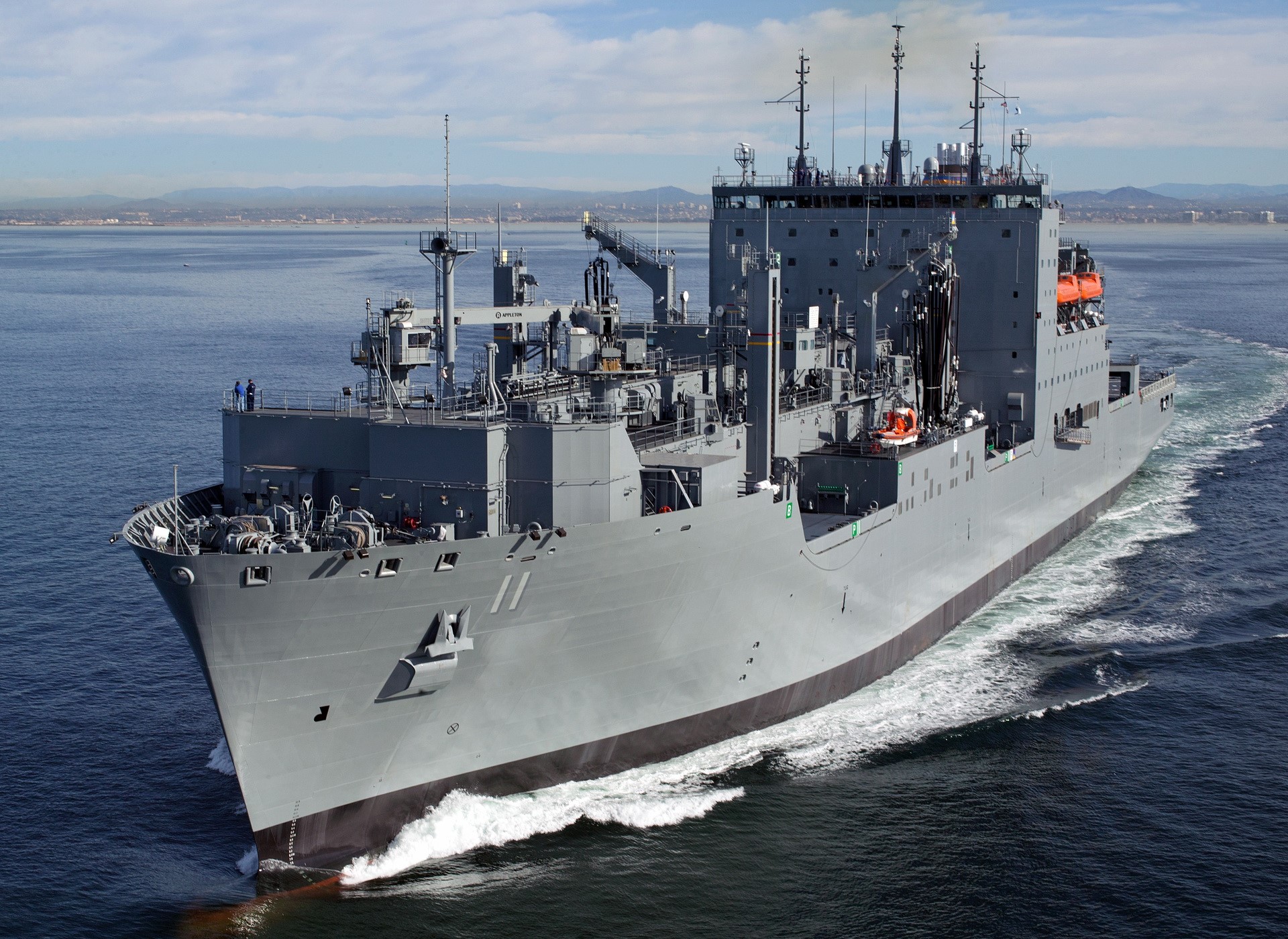 USNS Washington Chambers ship sailing on the ocean HD Wallpaper
