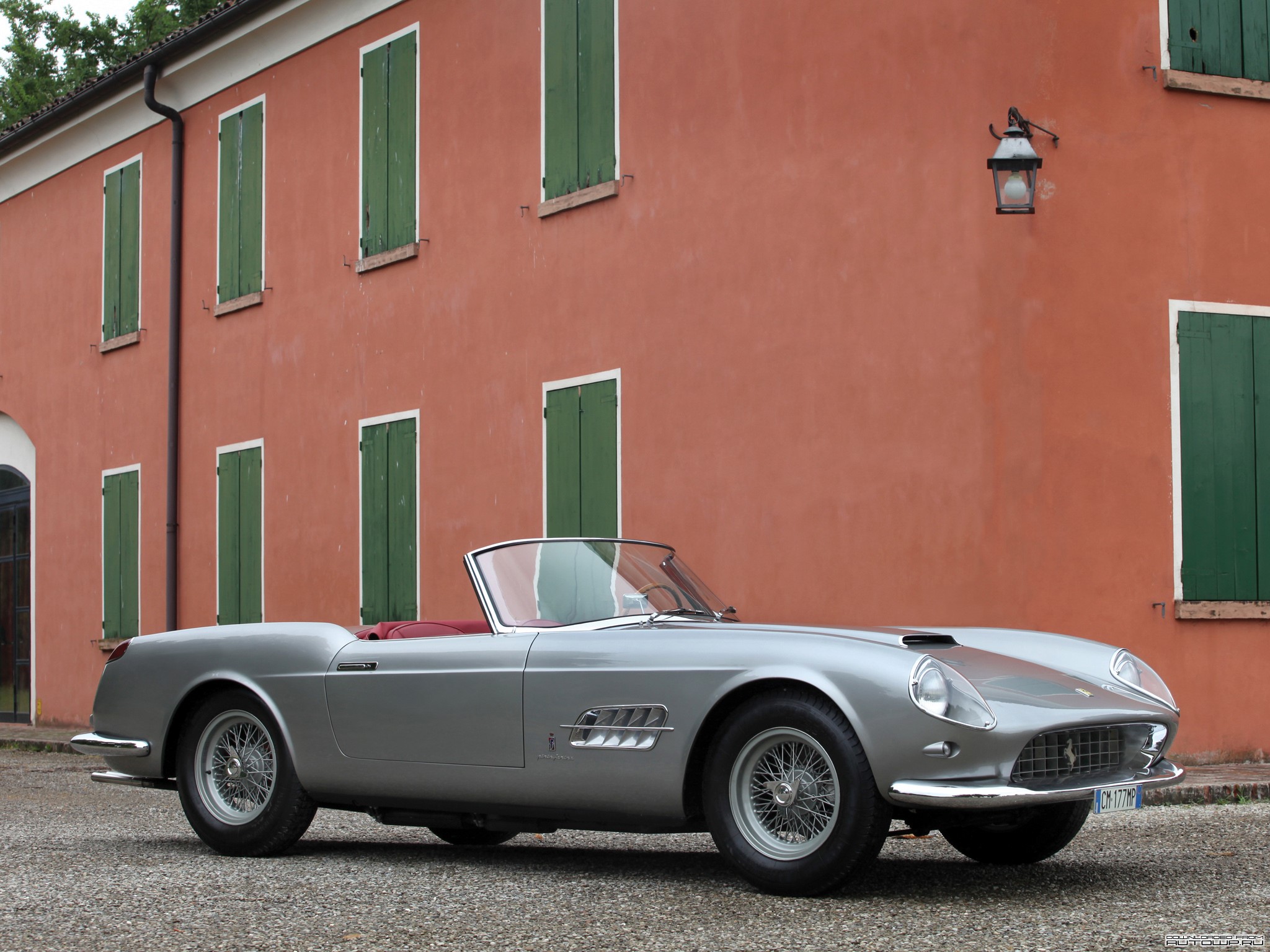 Silver Ferrari 250 GT California Spyder convertible HD Wallpaper