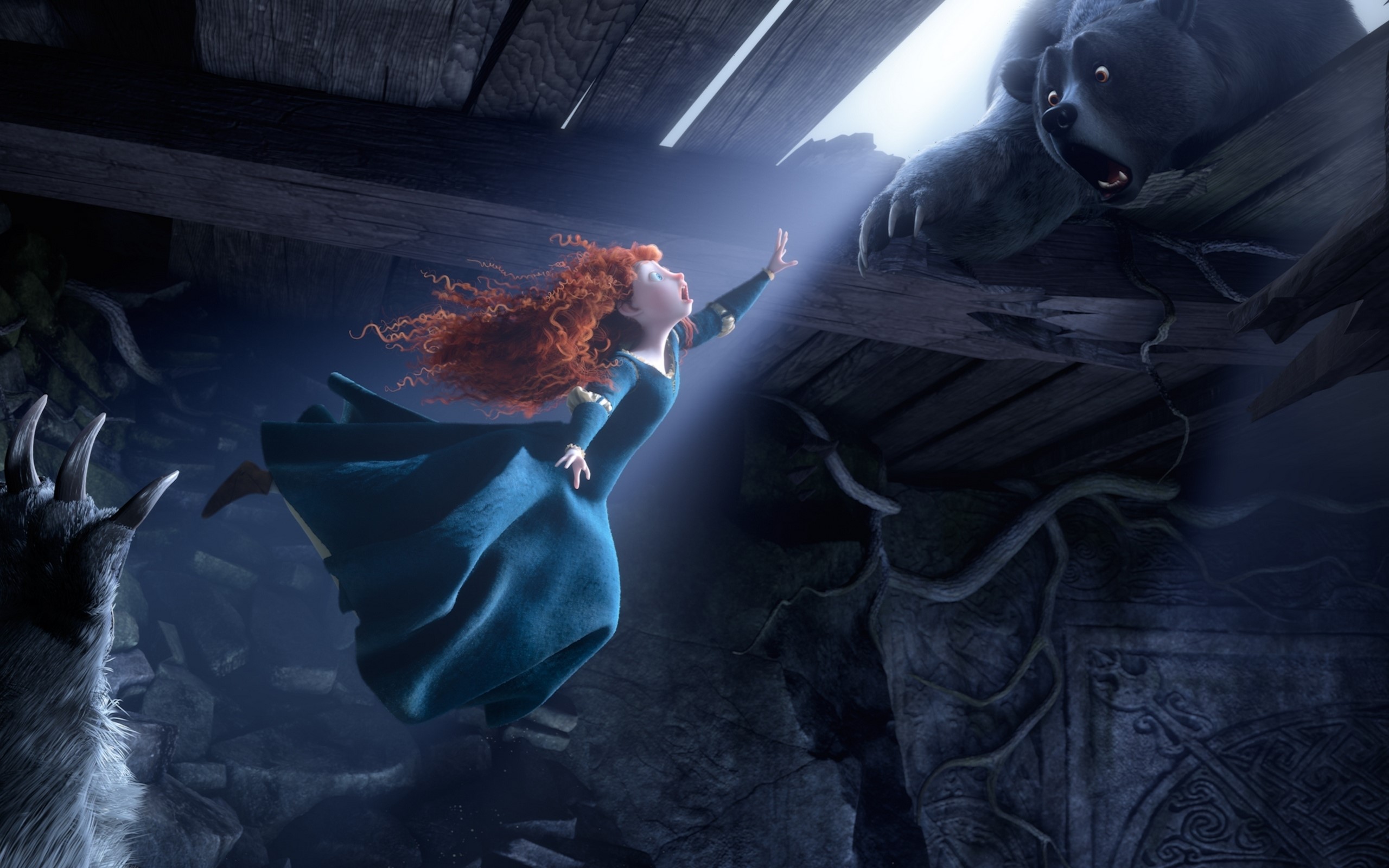 Merida and a bear in Brave HD Wallpaper