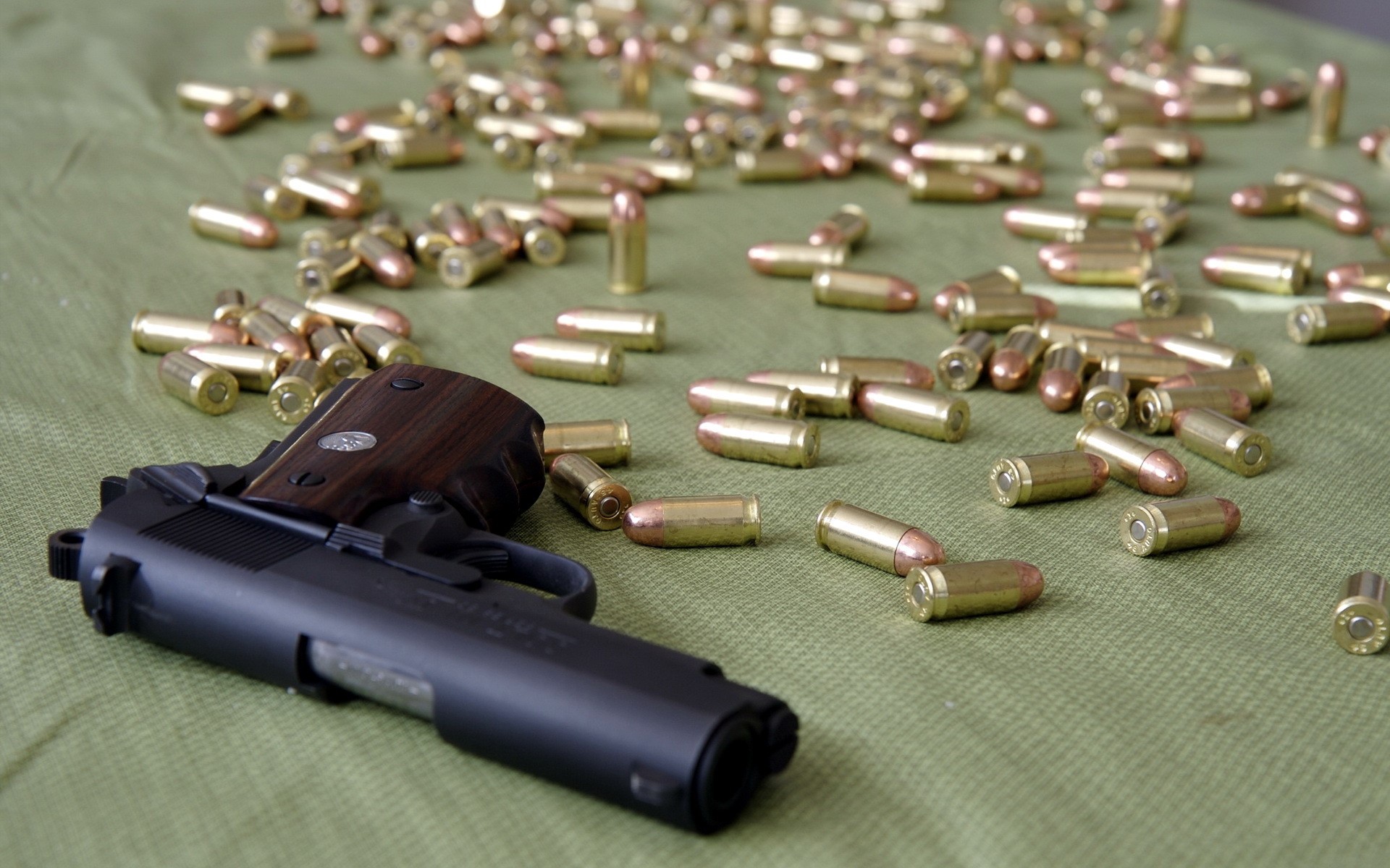 Pistol and Ammunition HD Wallpaper