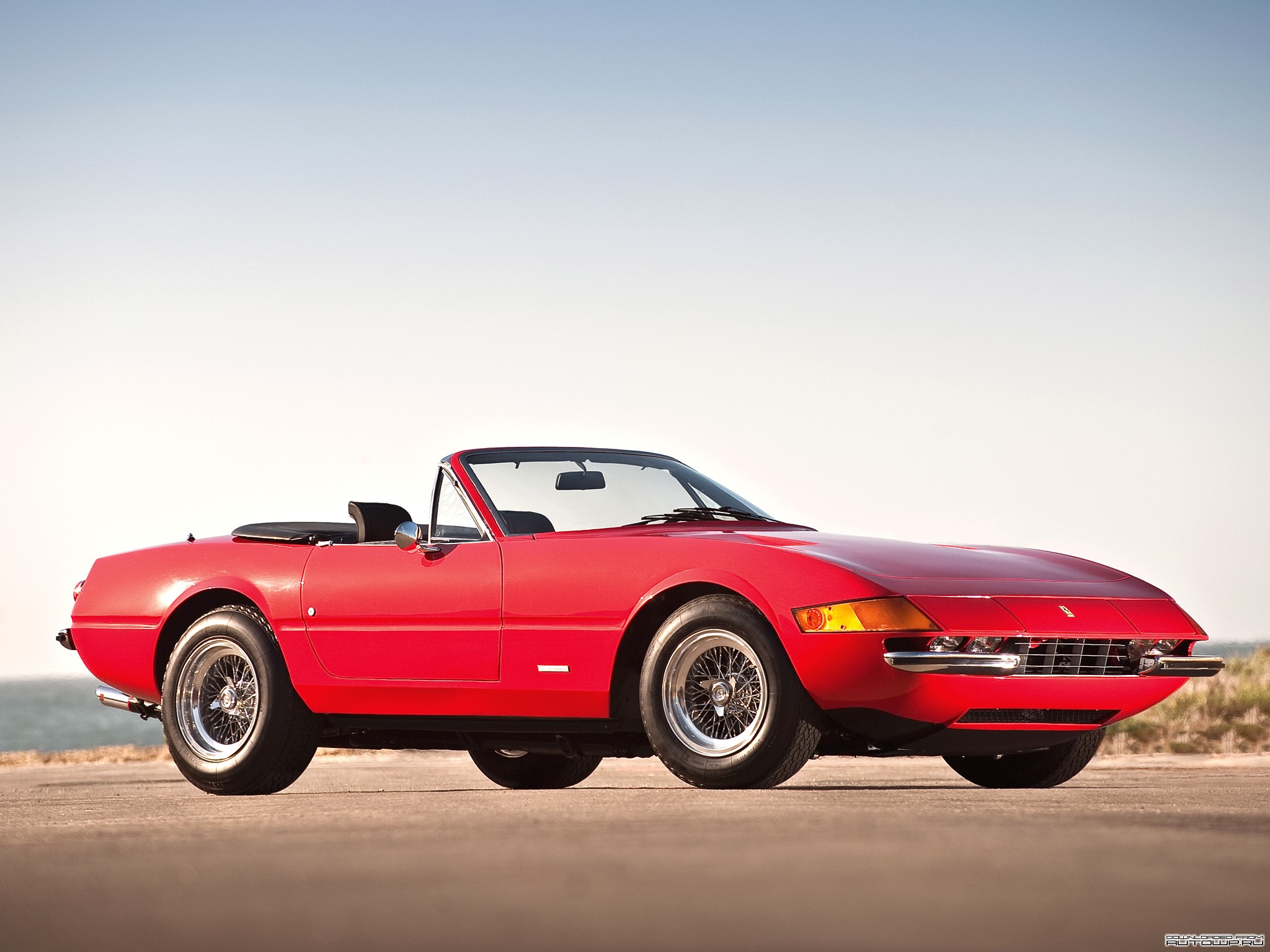 Red Ferrari Daytona Spider convertible HD Wallpaper