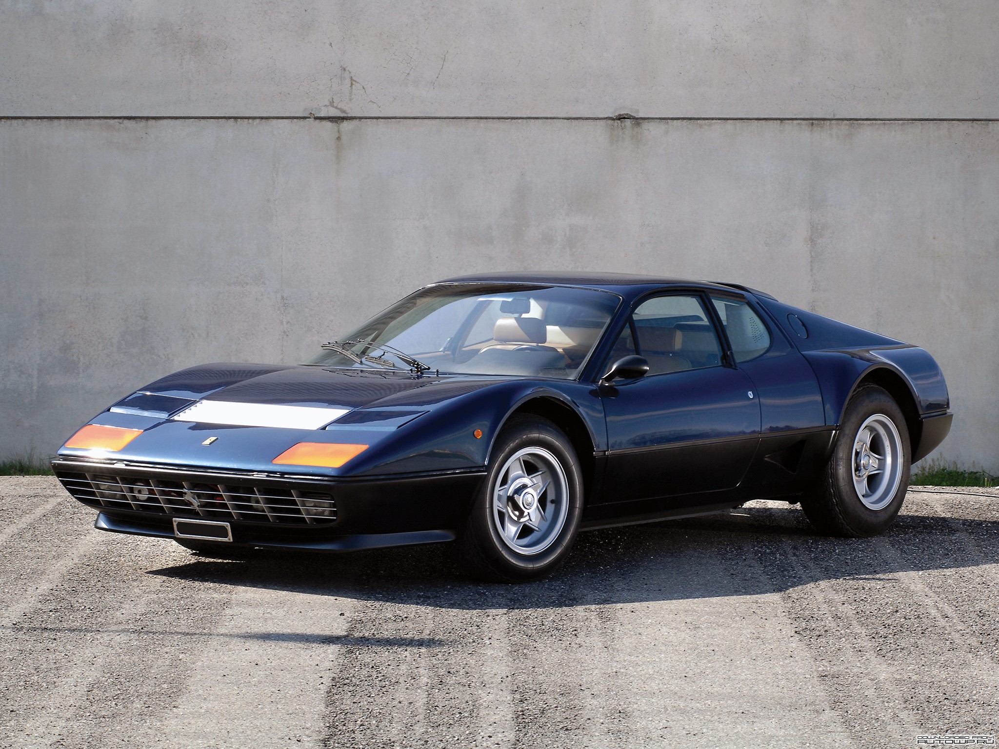 Dark Blue Ferrari 365 GT4 BB HD Wallpaper