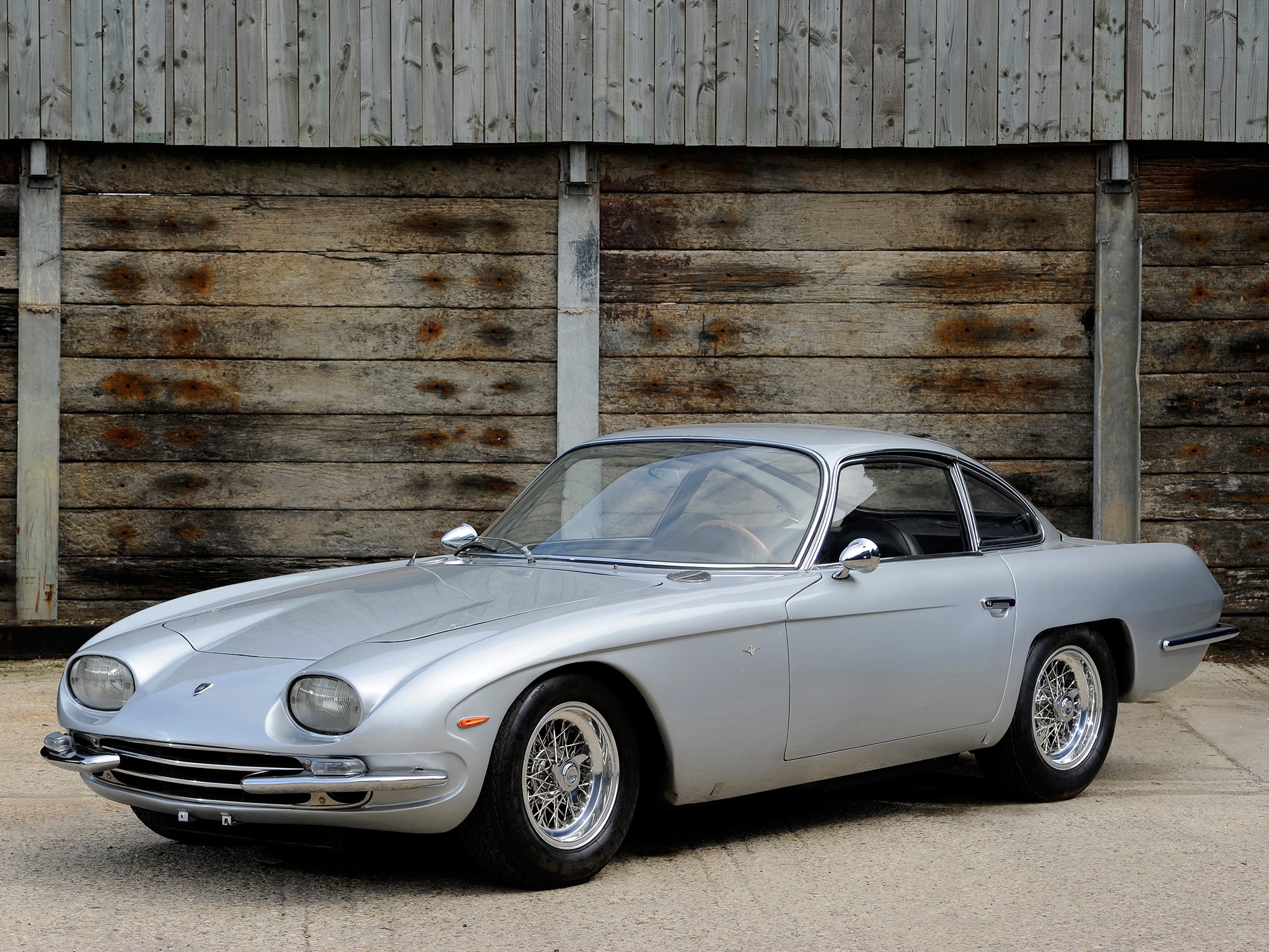 Silver Lamborghini 400 GT 2+2 HD Wallpaper
