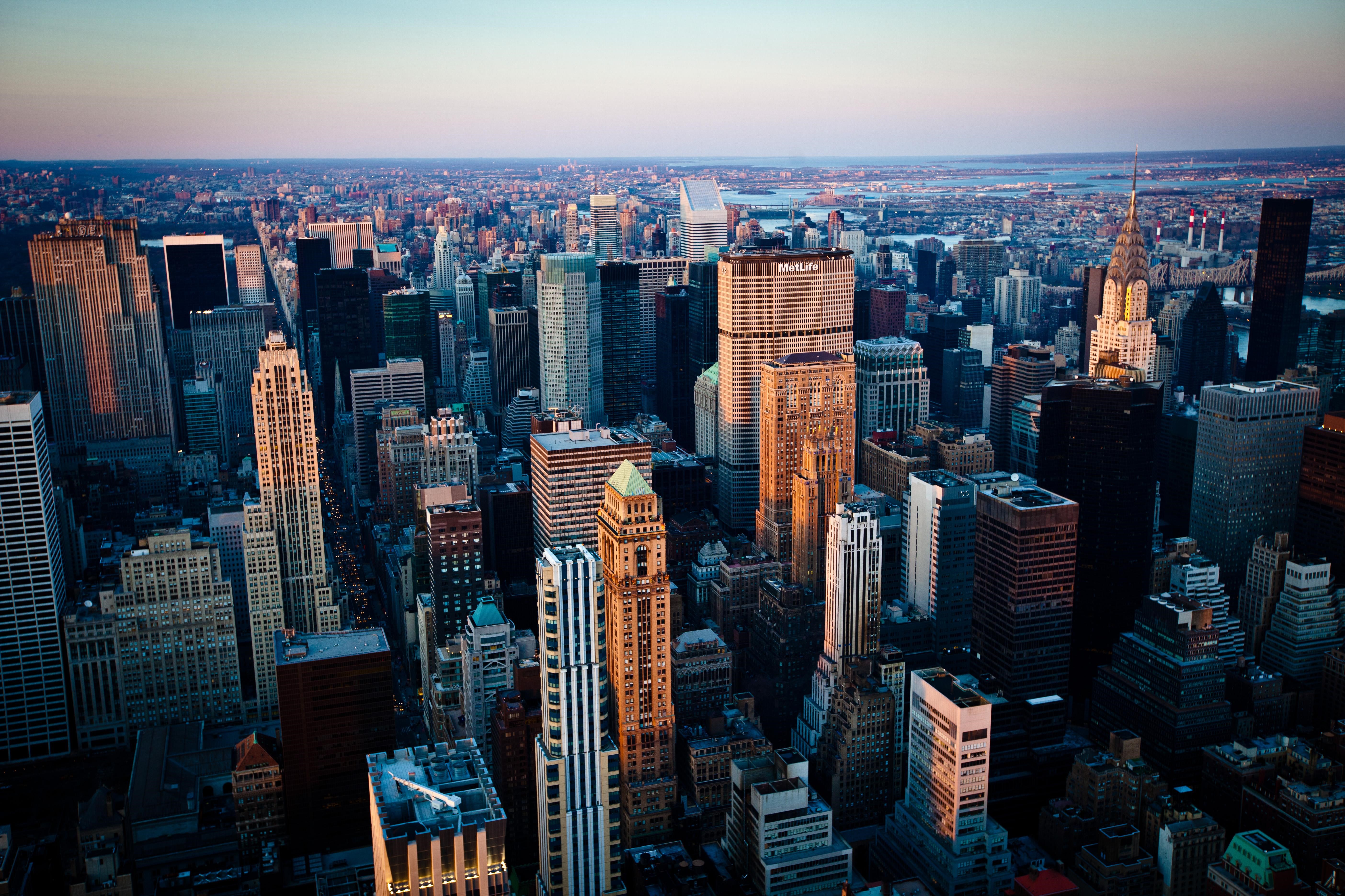 New York City Skyline at Dusk HD Wallpaper