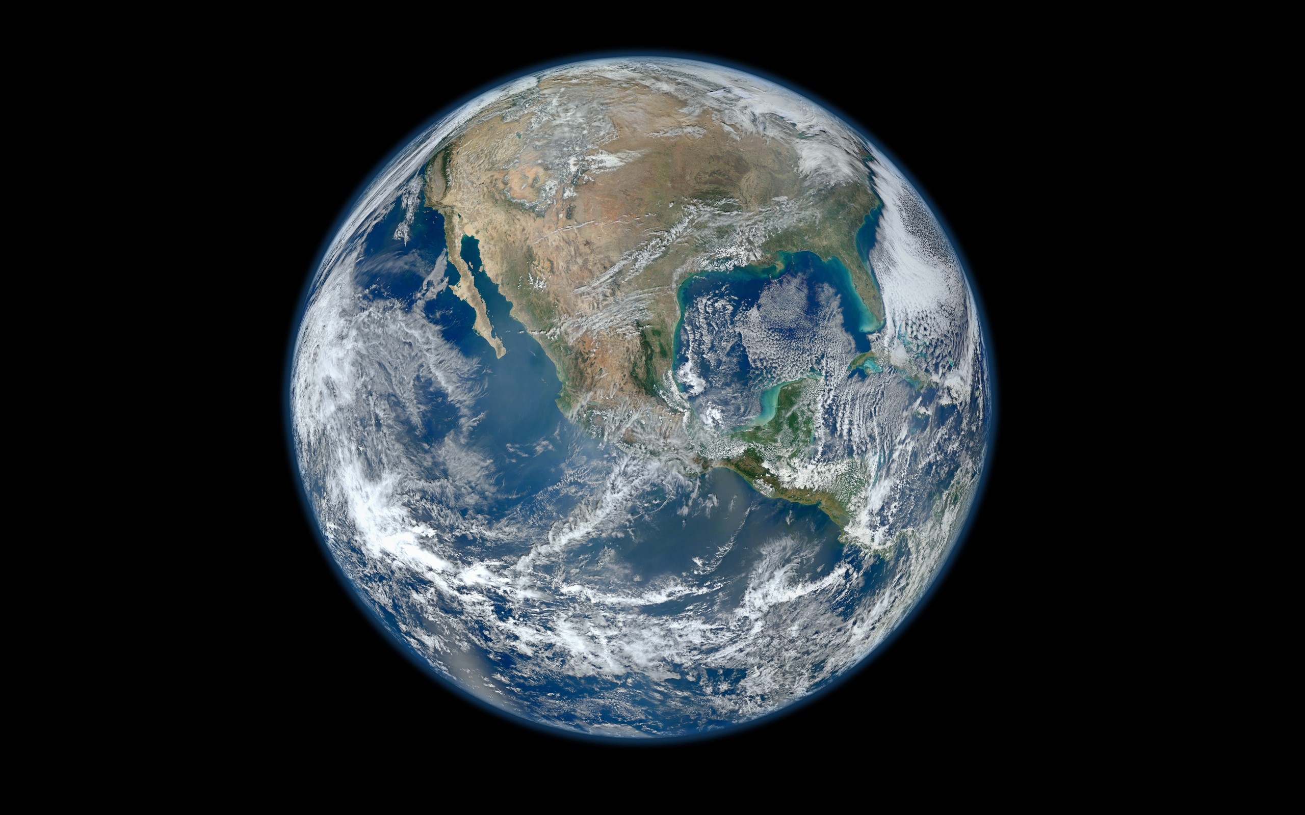 Earth from space showing North and Central America HD Wallpaper