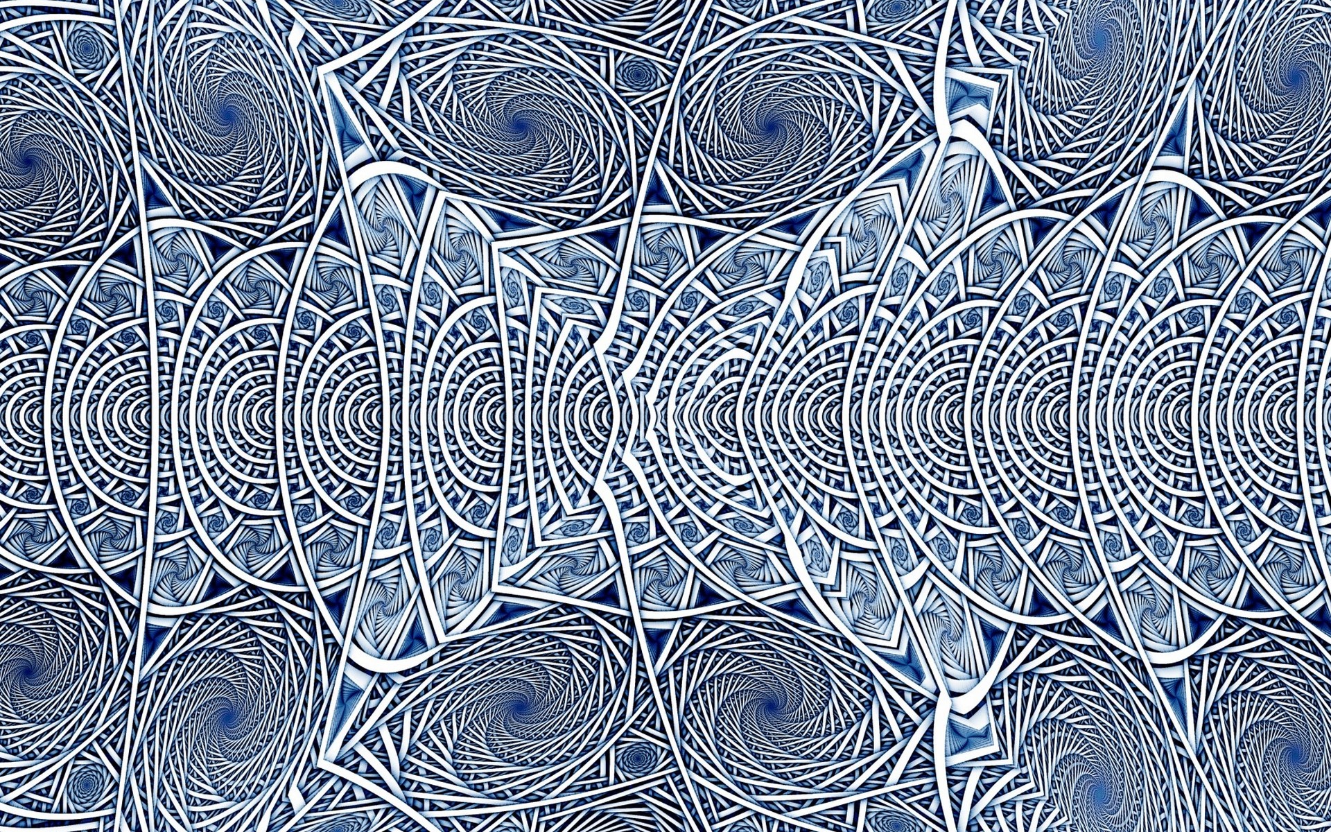 Blue and white abstract fractal pattern HD Wallpaper