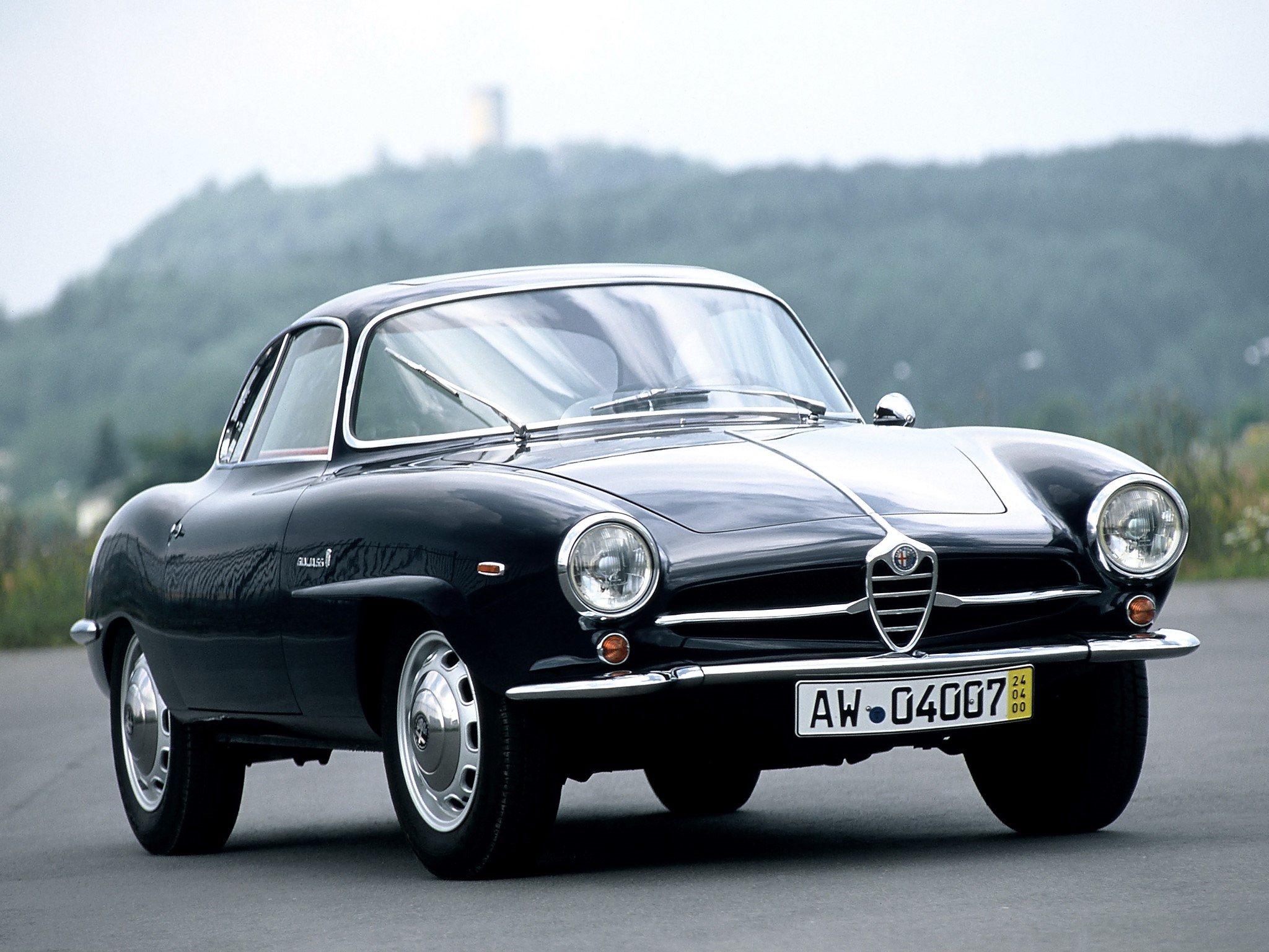 Black Alfa Romeo Sprint Zagato coupe HD Wallpaper