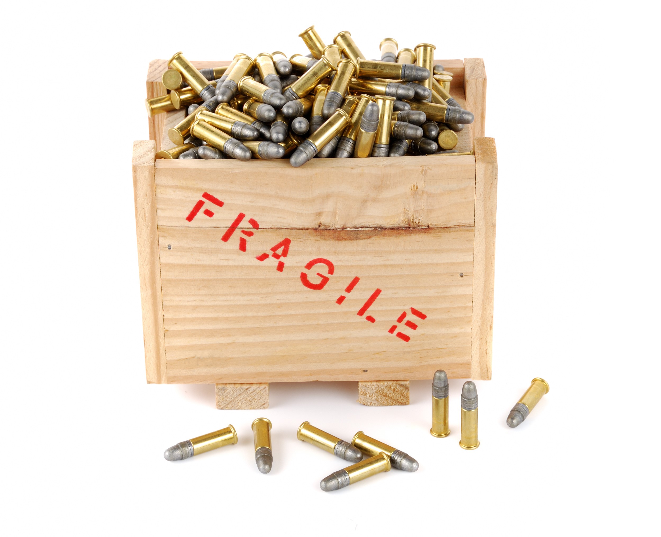 Wooden crate filled with cartridges HD Wallpaper