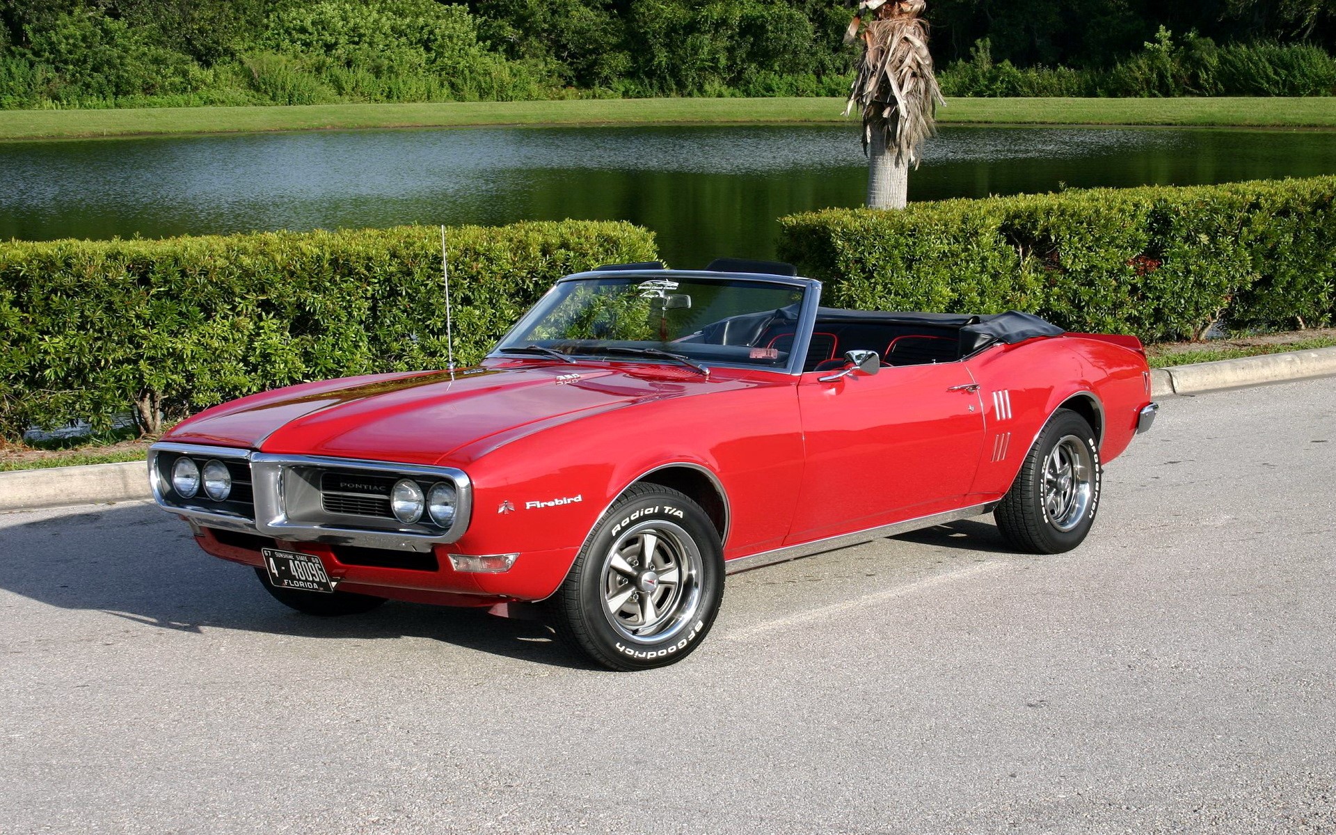 Red 1967 Pontiac Firebird Convertible HD Wallpaper