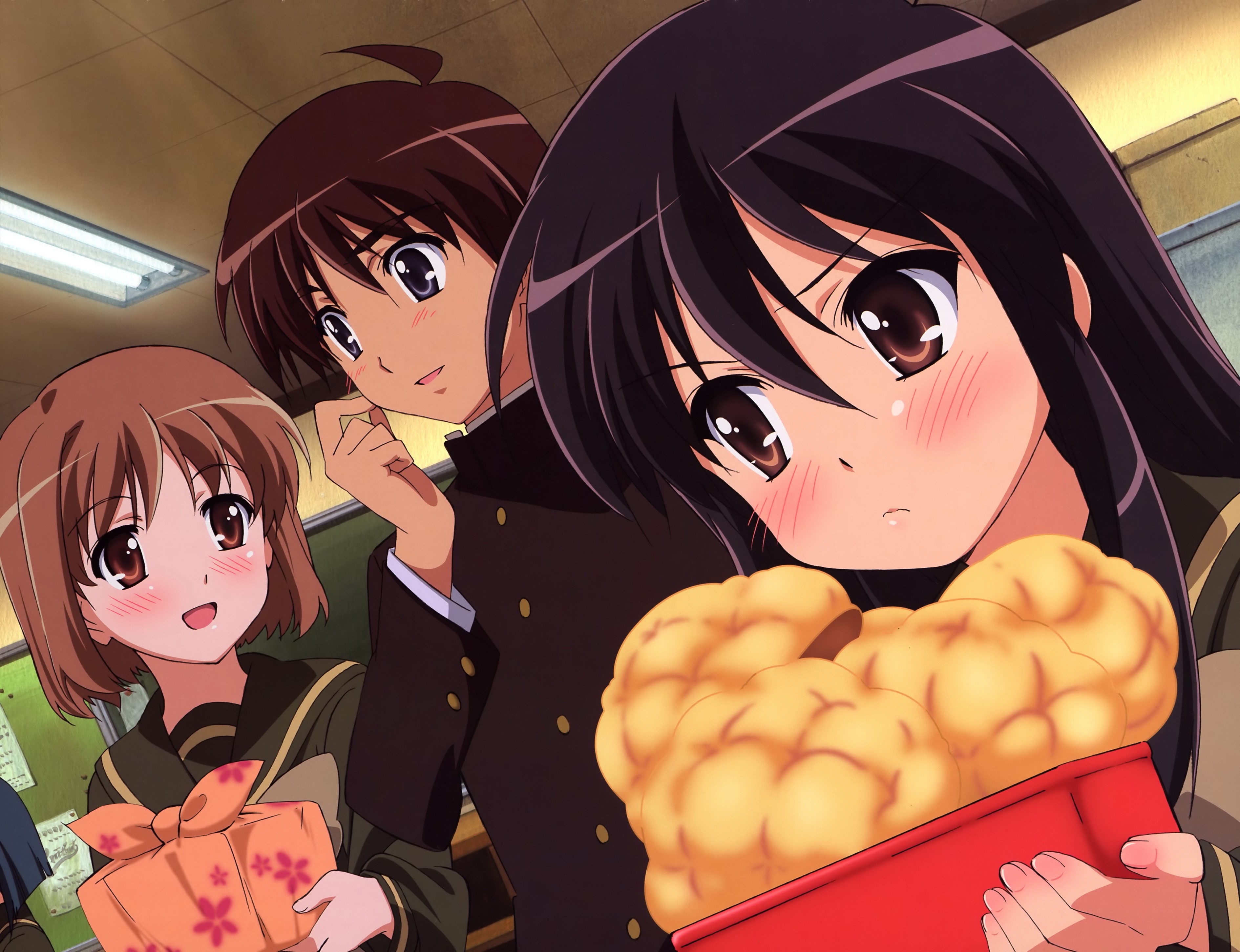 Shana from Shakugan no Shana with friends HD Wallpaper