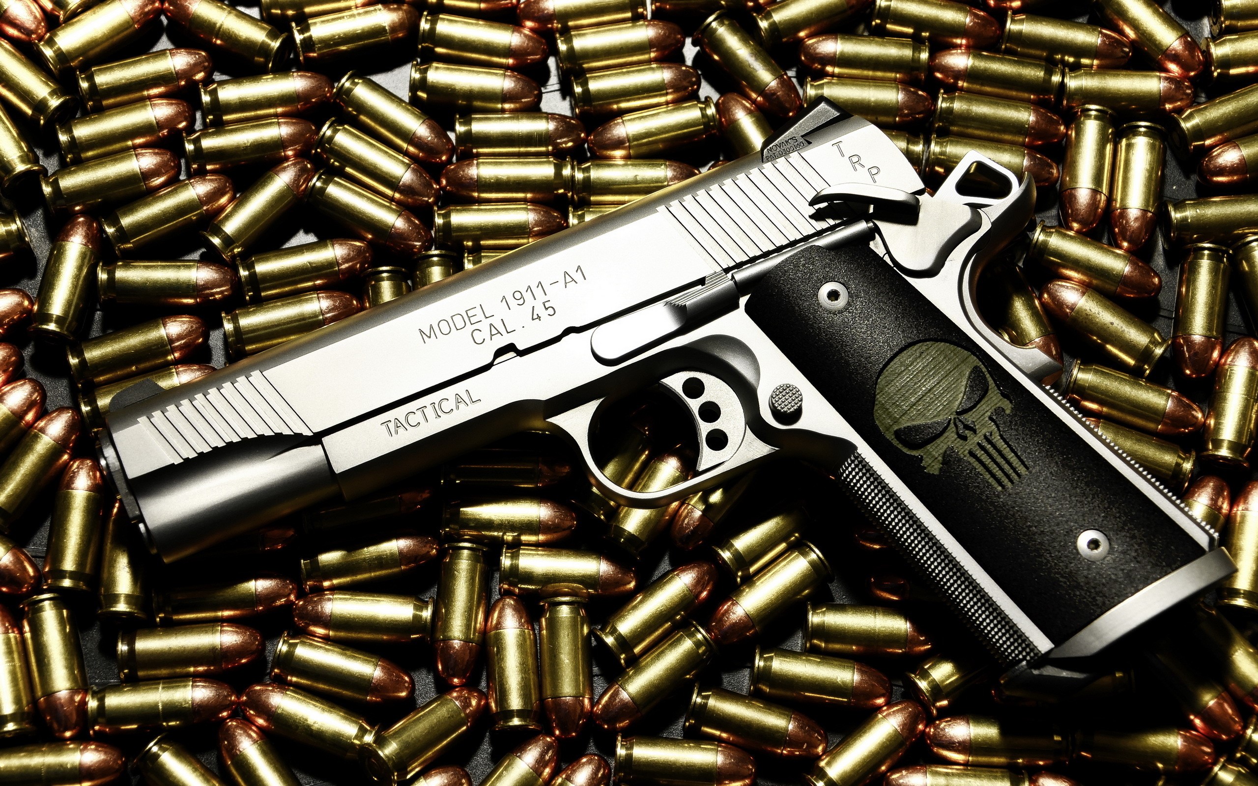 Model 1911-A1 Tactical Pistol with Ammunition HD Wallpaper