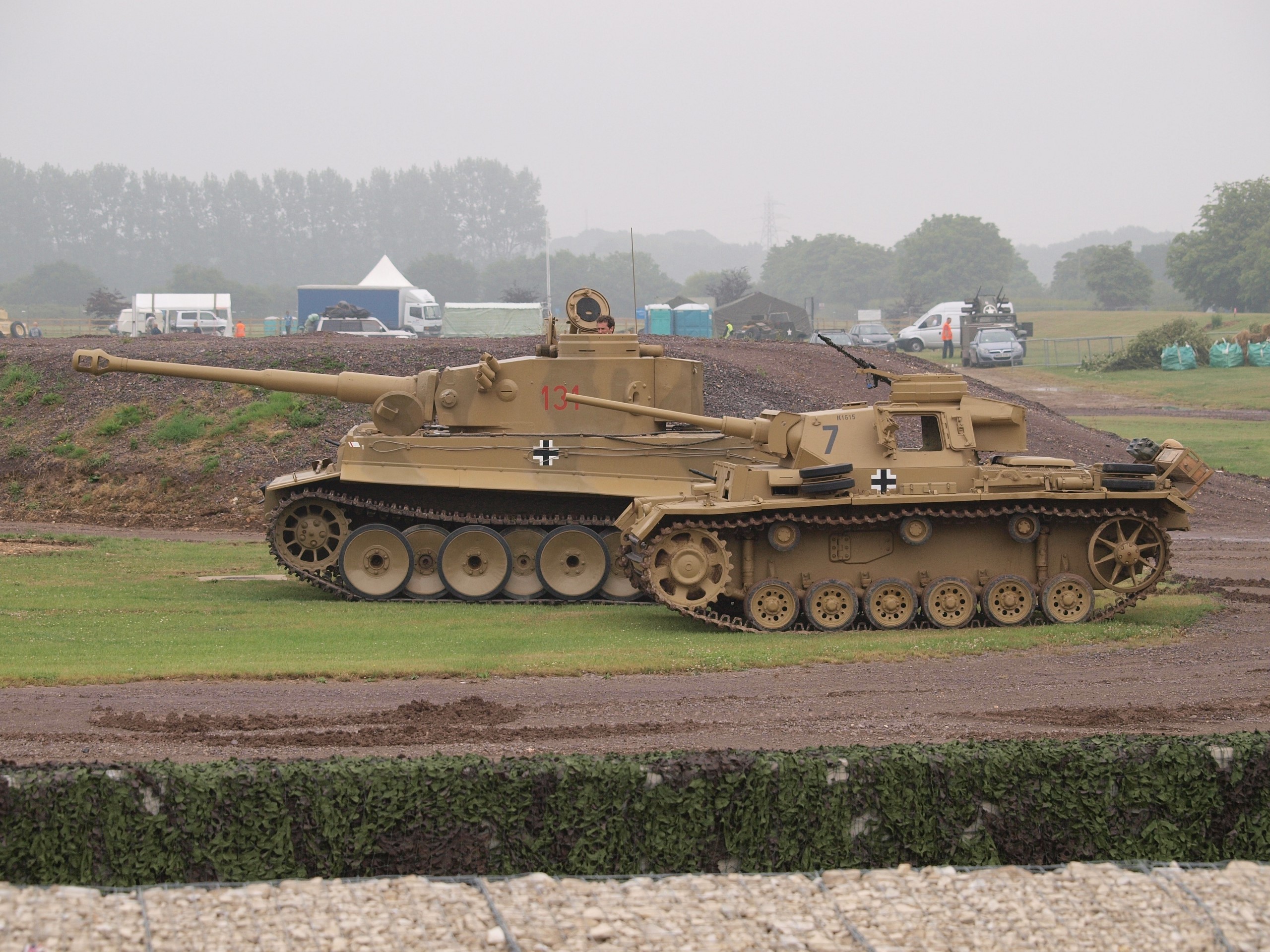 Two German tanks on display HD Wallpaper