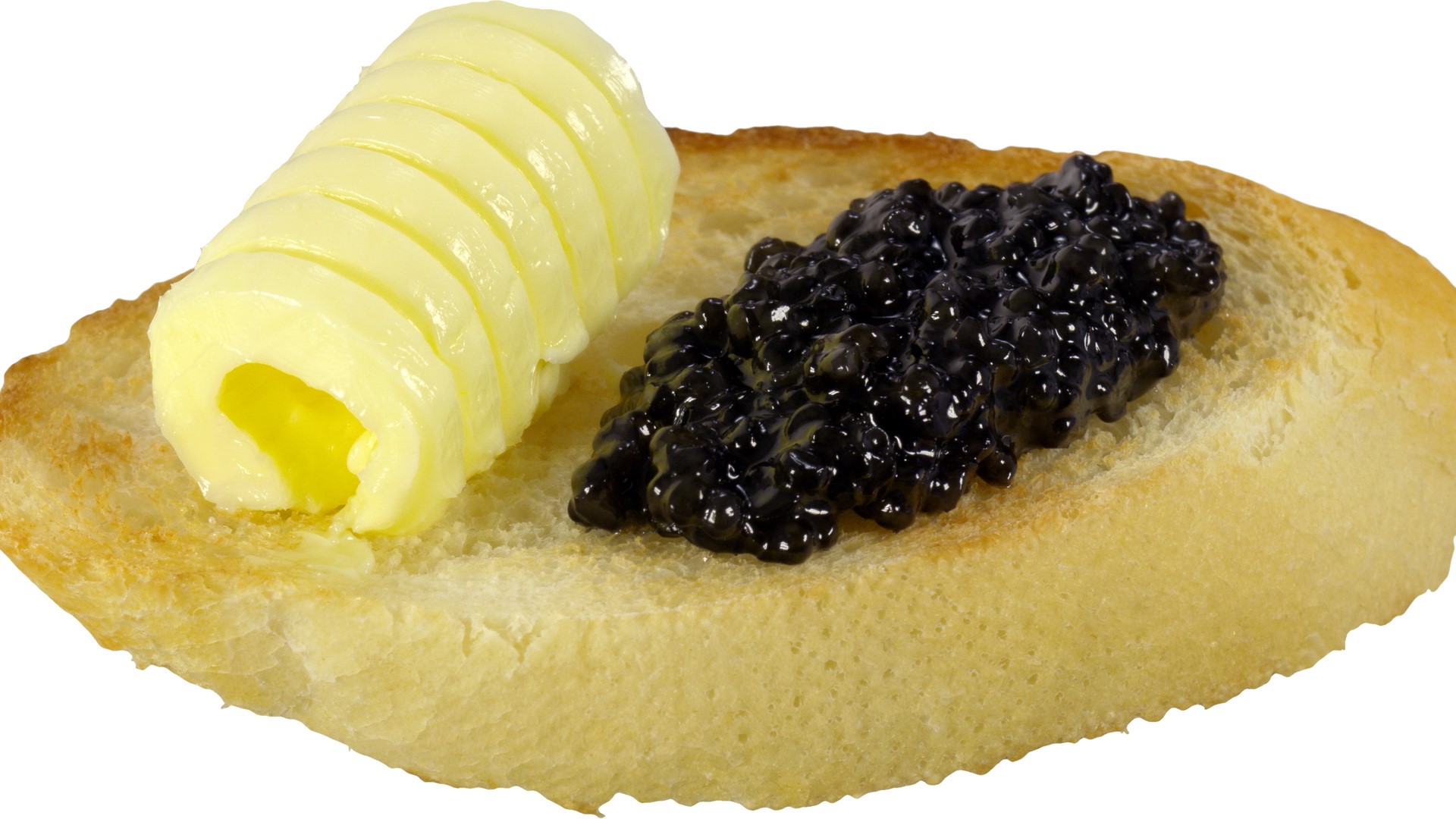 Toast with butter and caviar HD Wallpaper