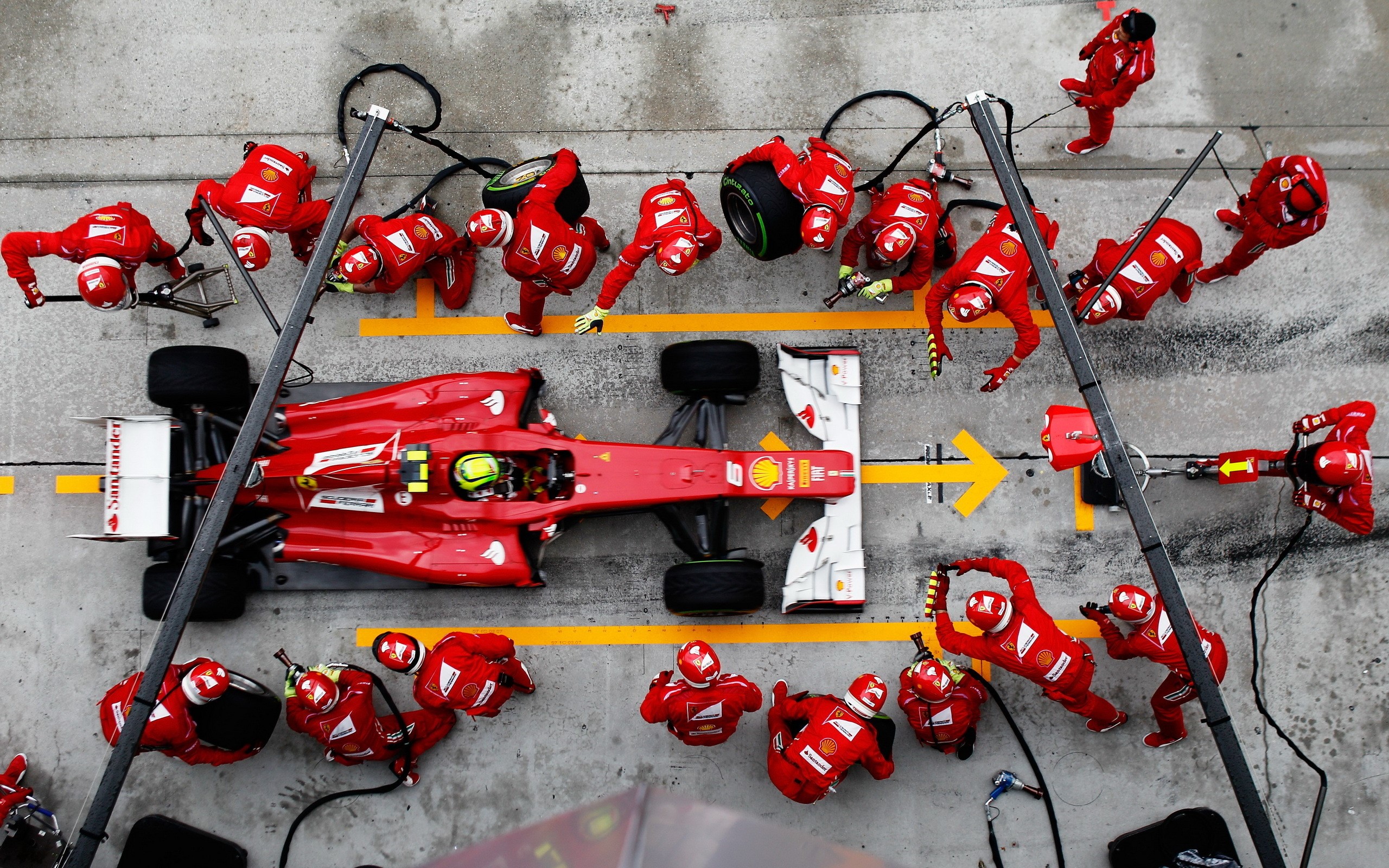 Ferrari Formula 1 pit stop HD Wallpaper