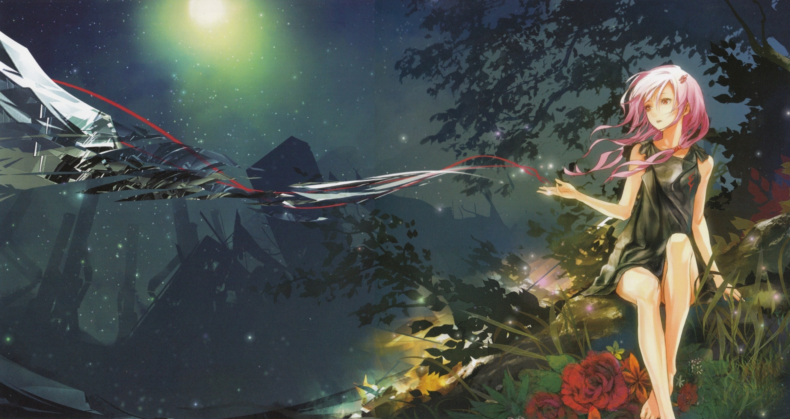 Inori Yuzuriha from Guilty Crown in a forest HD Wallpaper