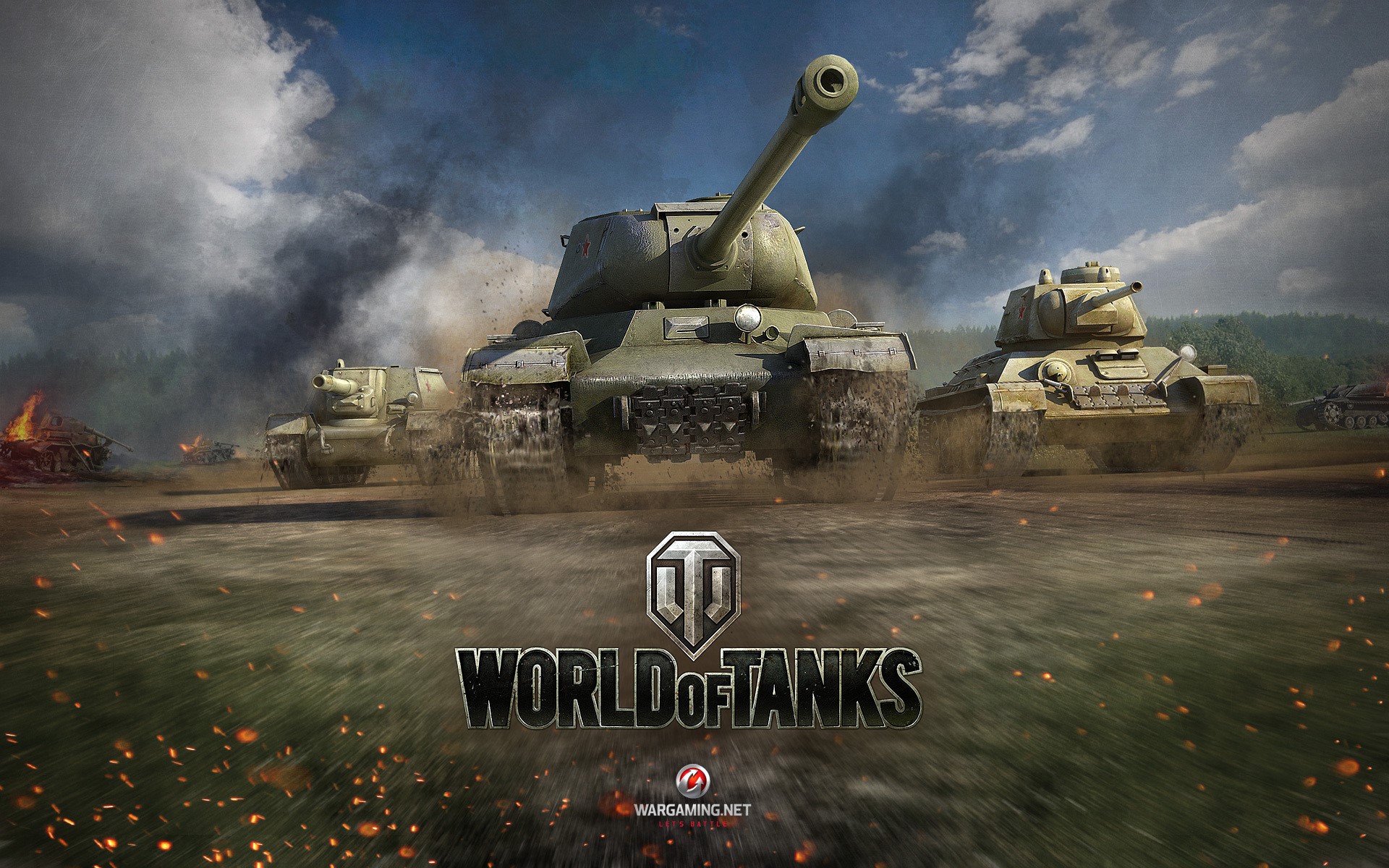 World of Tanks game art with tanks HD Wallpaper
