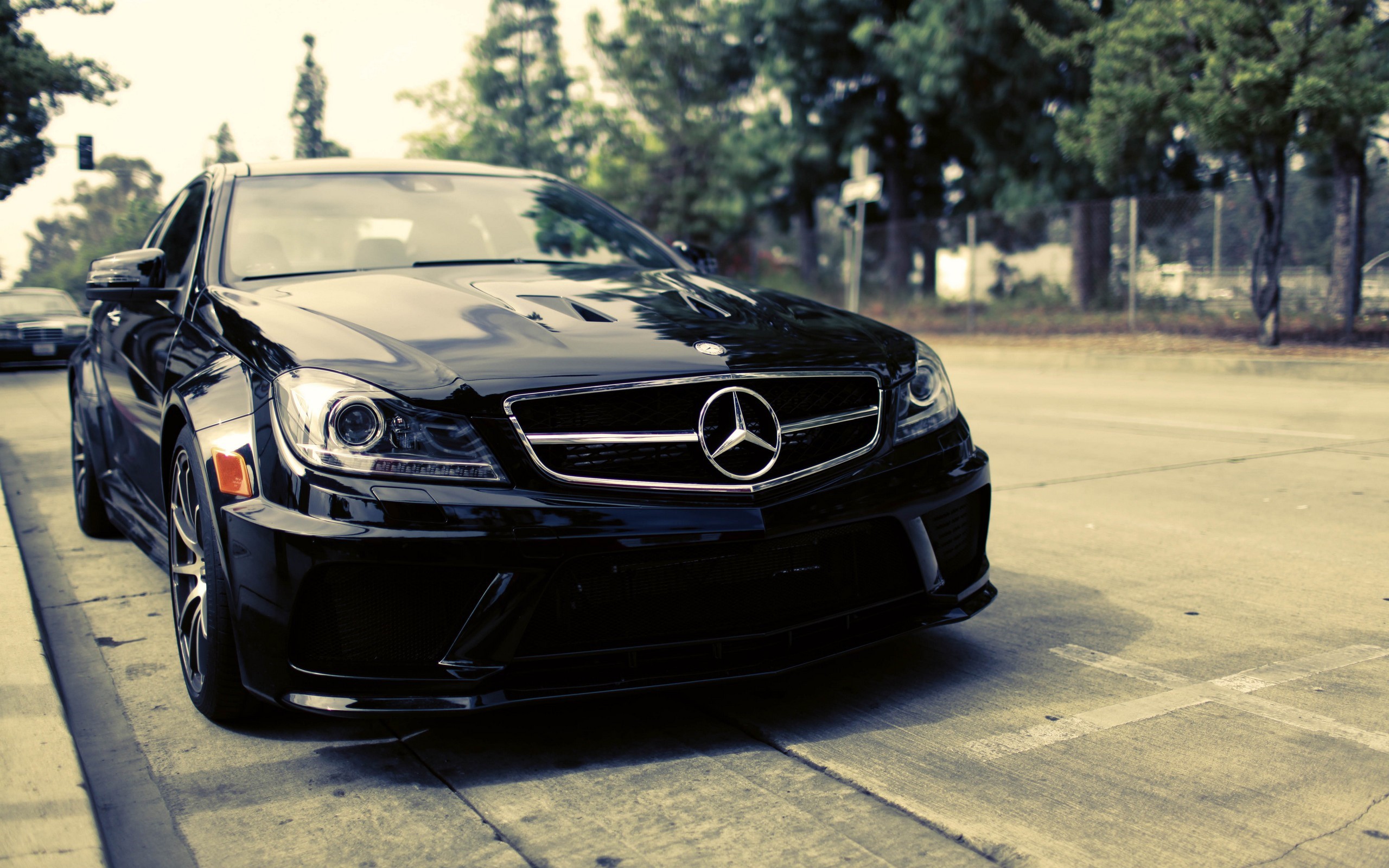 Black Mercedes-Benz C-Class Sedan HD Wallpaper