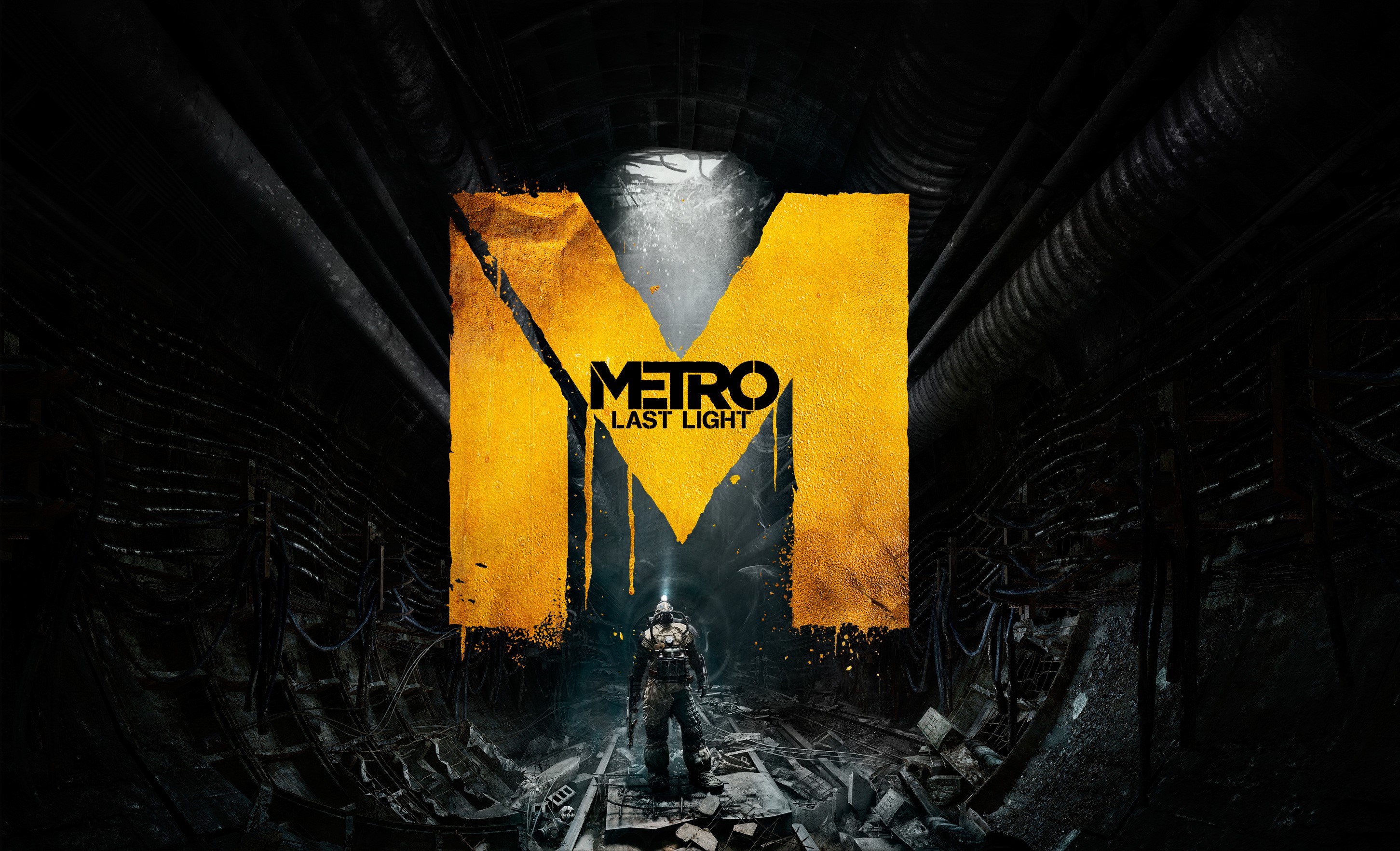 Metro Last Light M logo with soldier HD Wallpaper