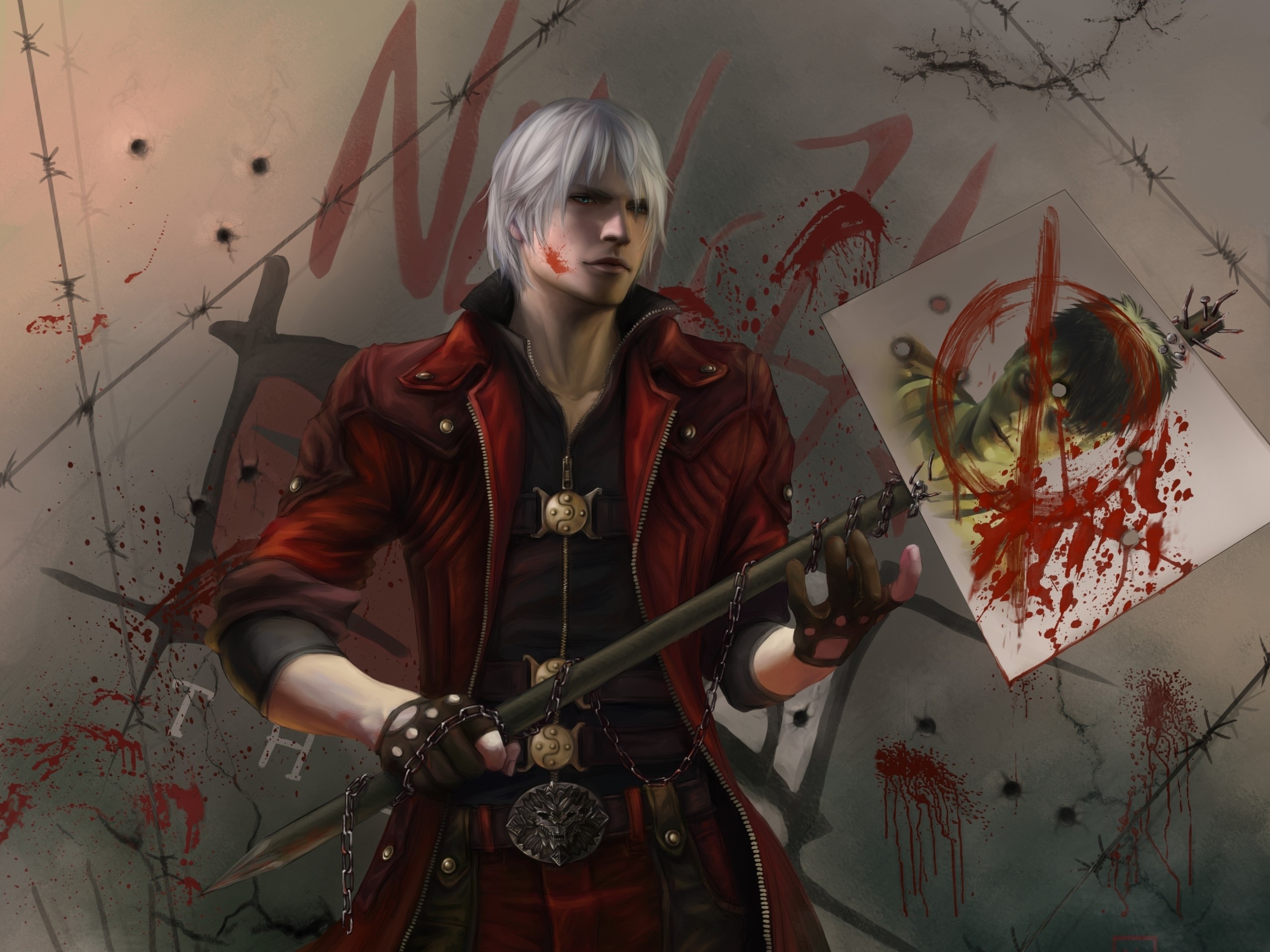 Dante from Devil May Cry holding a weapon HD Wallpaper