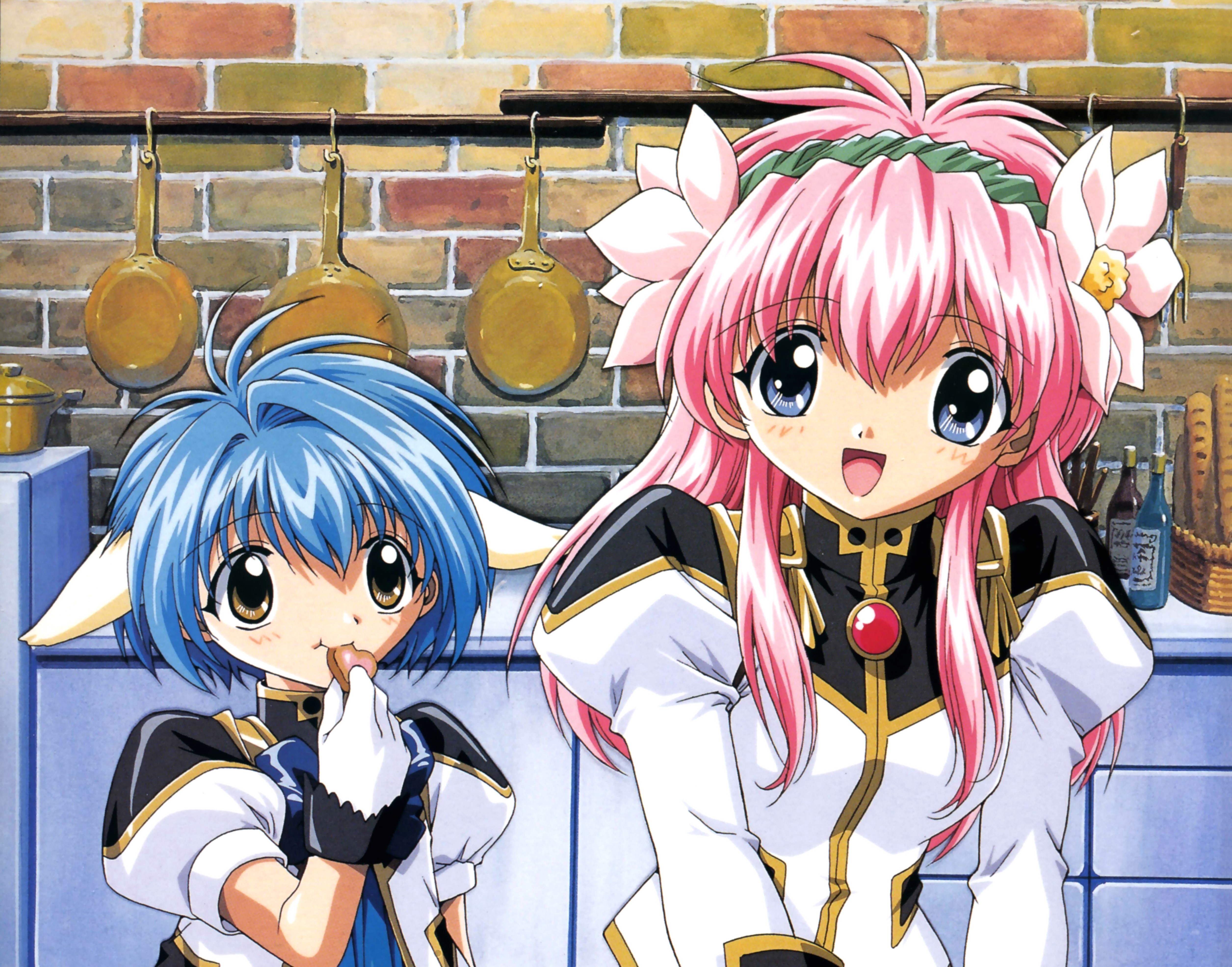 Two girls in a kitchen, Galaxy Angel HD Wallpaper