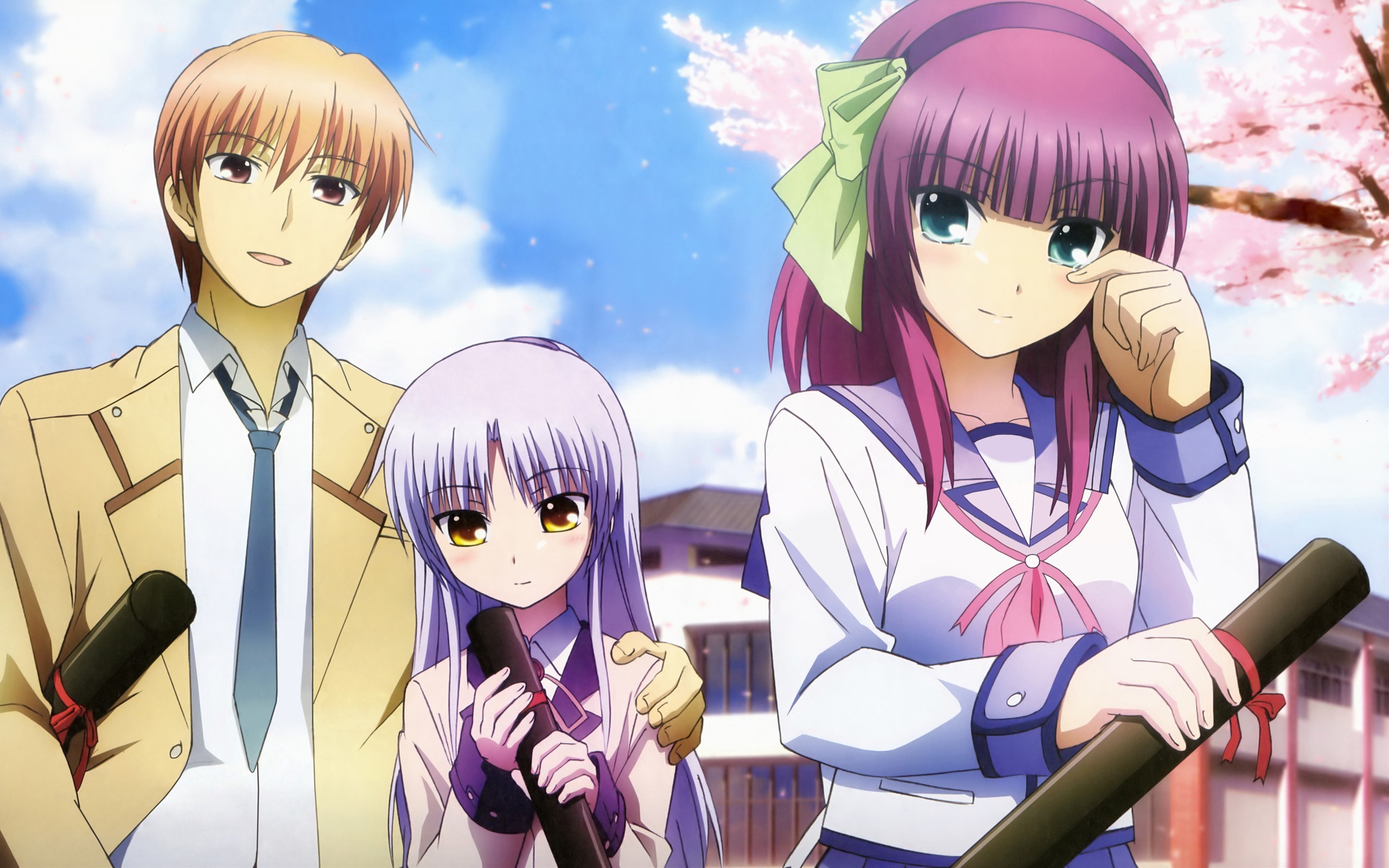 Angel Beats! Yuzuru Otonashi, Kanade Tachibana, Yui Fujibayashi HD Wallpaper