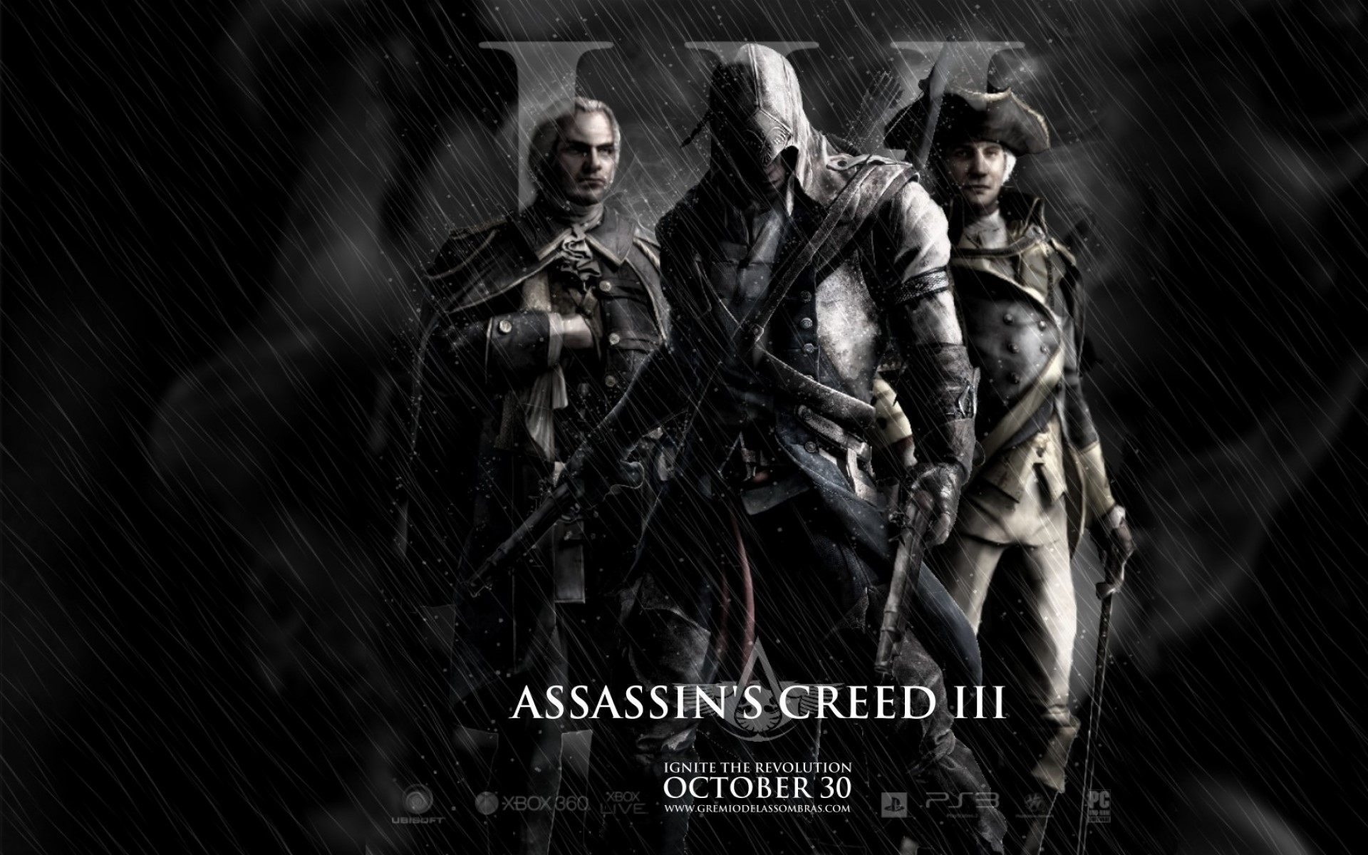 Assassin's Creed 3 characters in rain HD Wallpaper