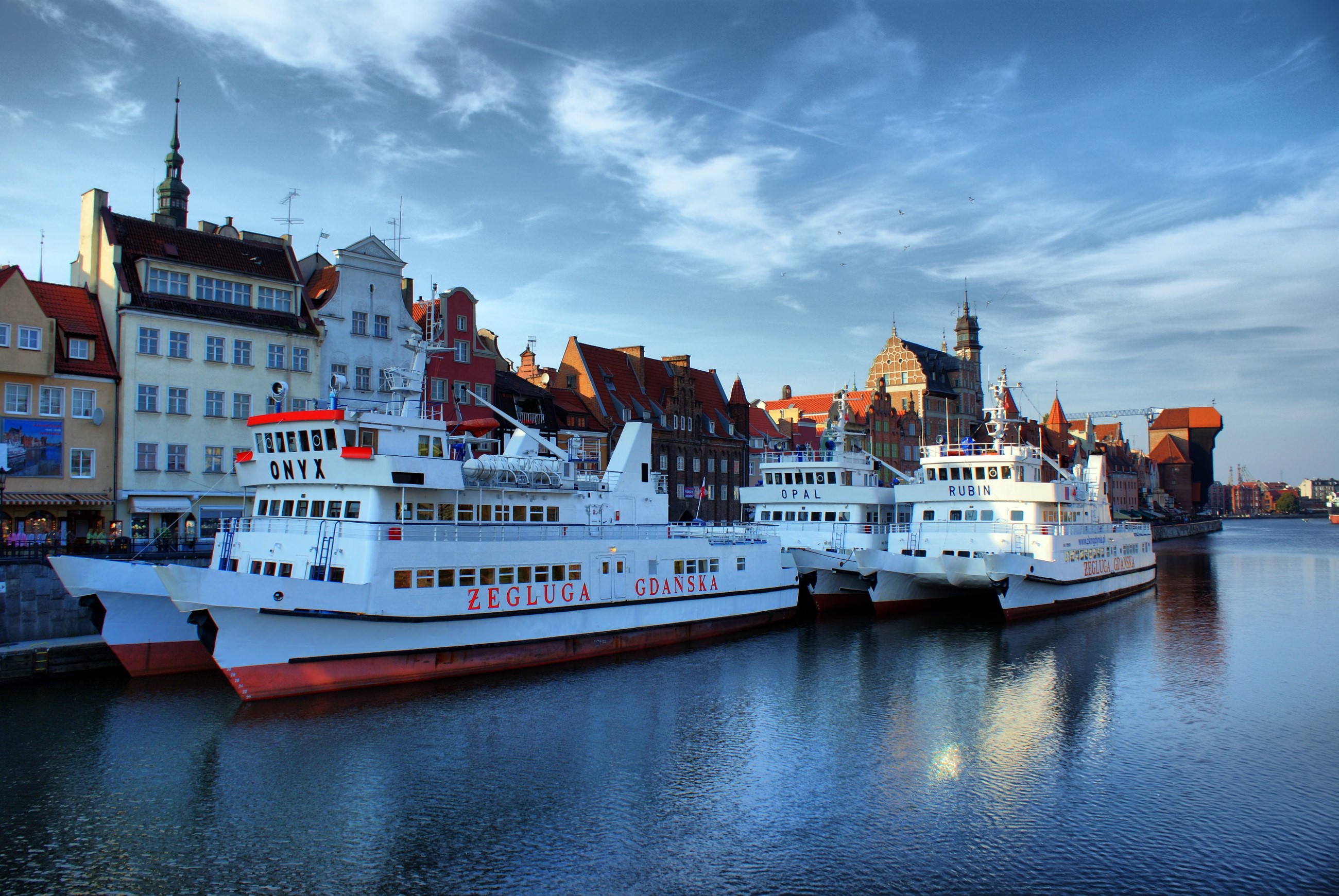 Ferries docked in Gdansk, Poland HD Wallpaper