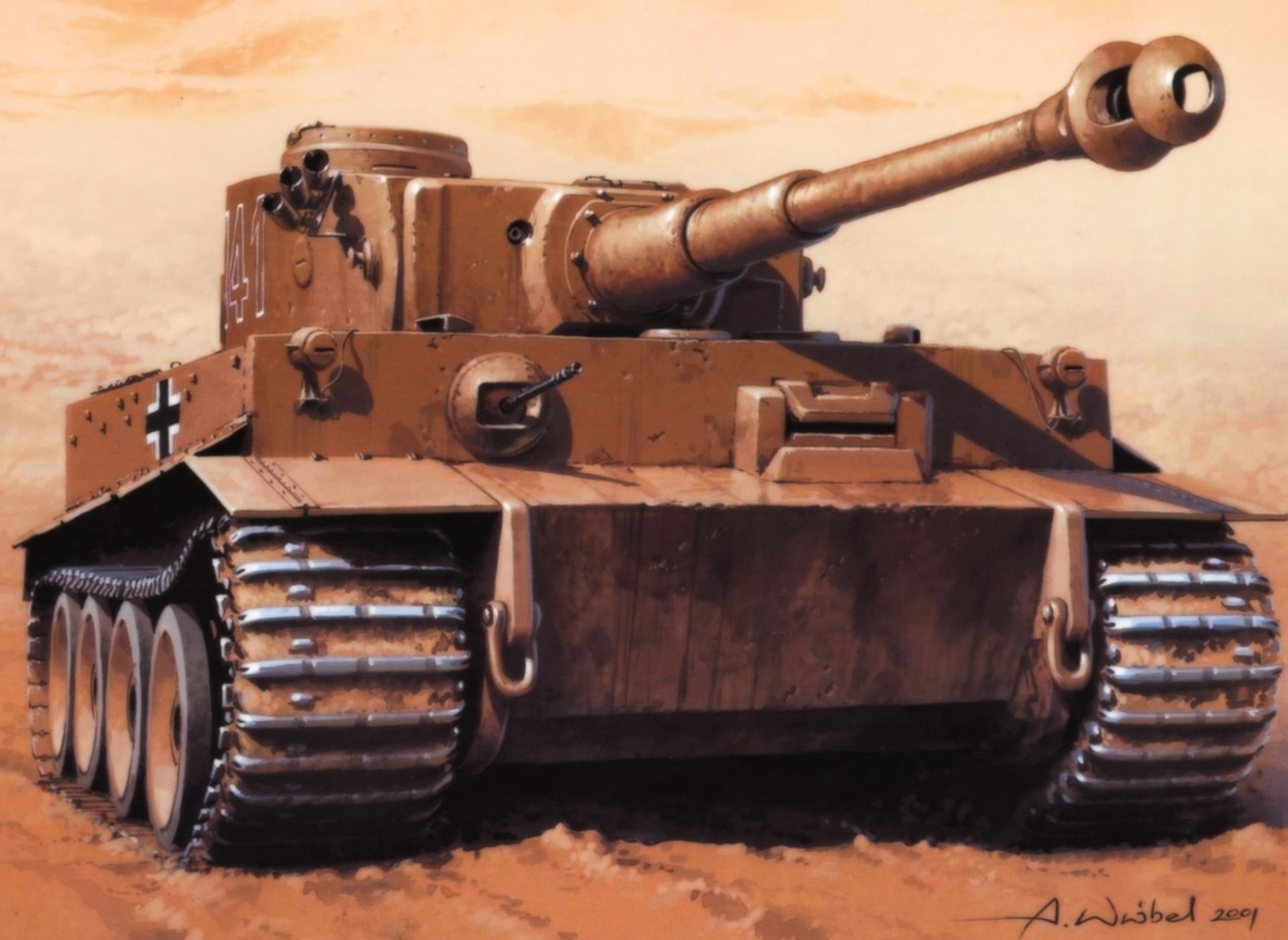 German Tiger I Tank Painting HD Wallpaper